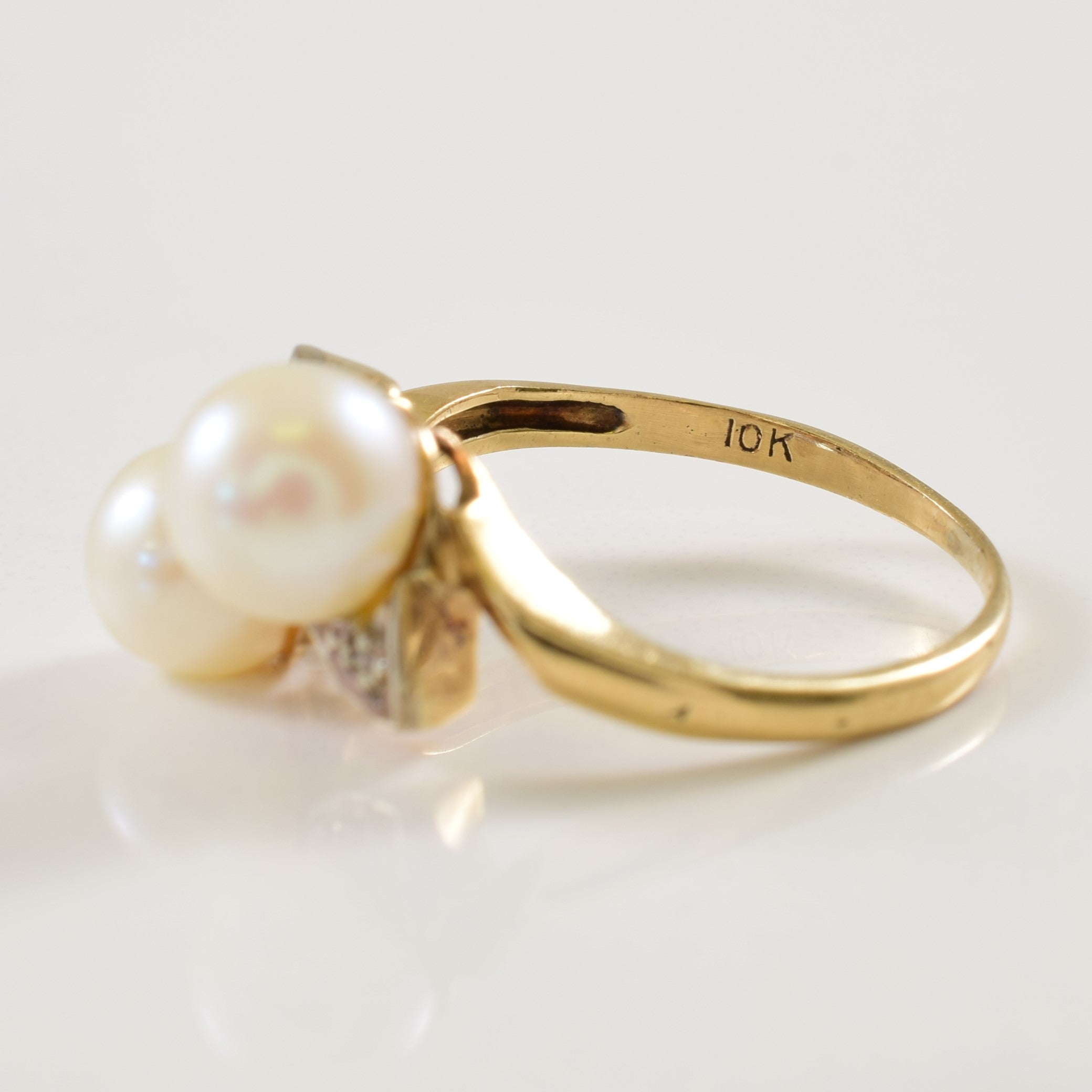 Pearl & Diamond Bypass Ring | 3.00ctw, 0.01ctw | SZ 4.75 |
