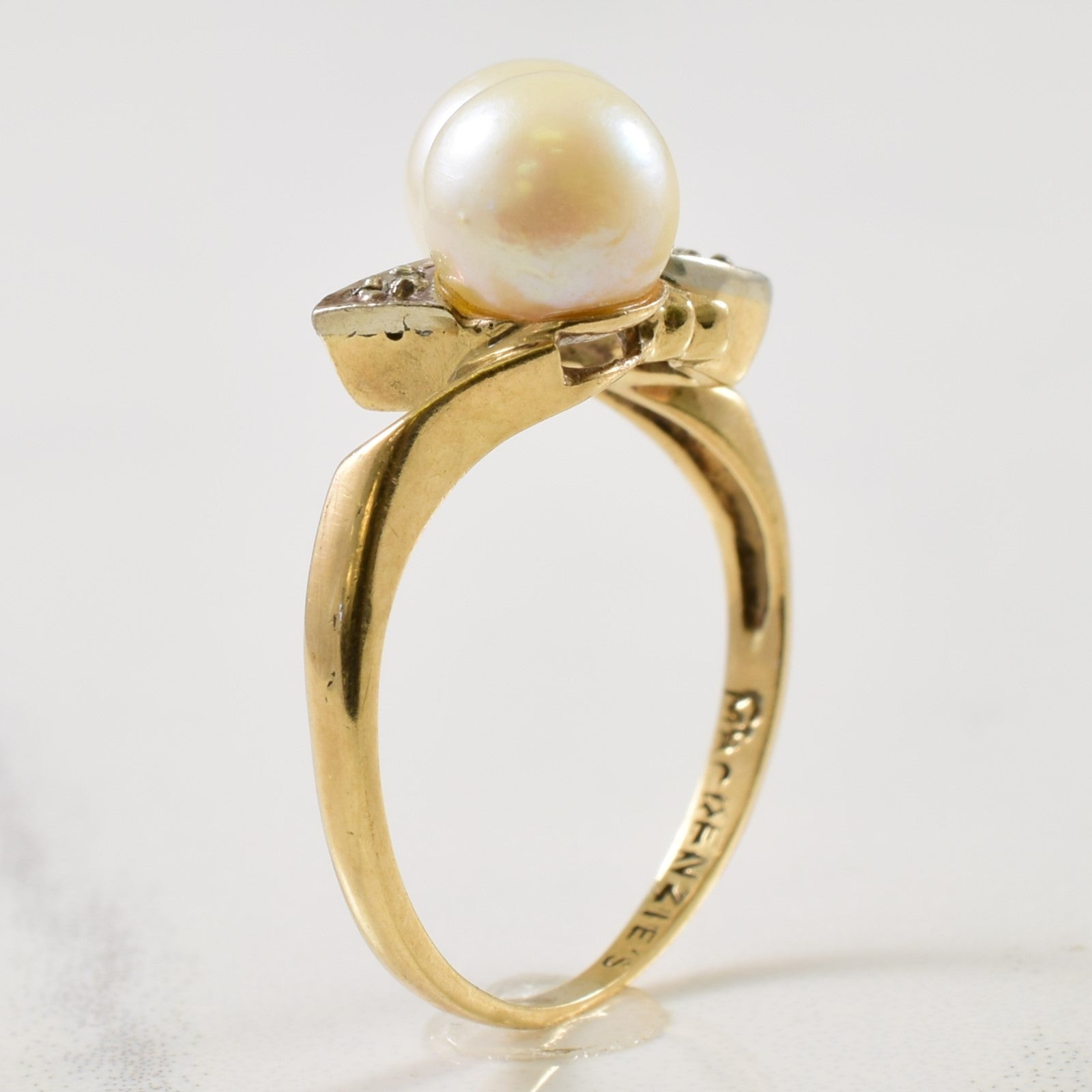 Pearl & Diamond Bypass Ring | 3.00ctw, 0.01ctw | SZ 4.75 |
