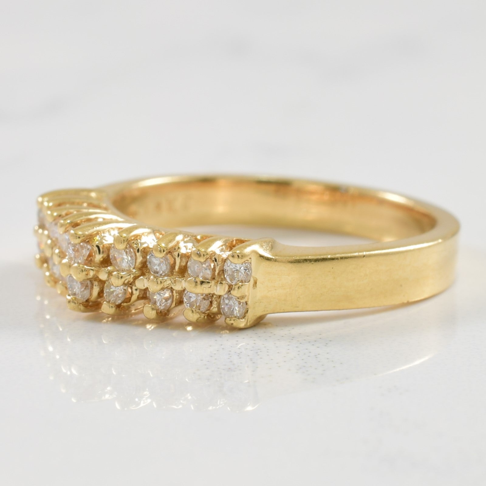 Two Row Diamond Chevron Ring | 0.25ctw | SZ 6.5 |