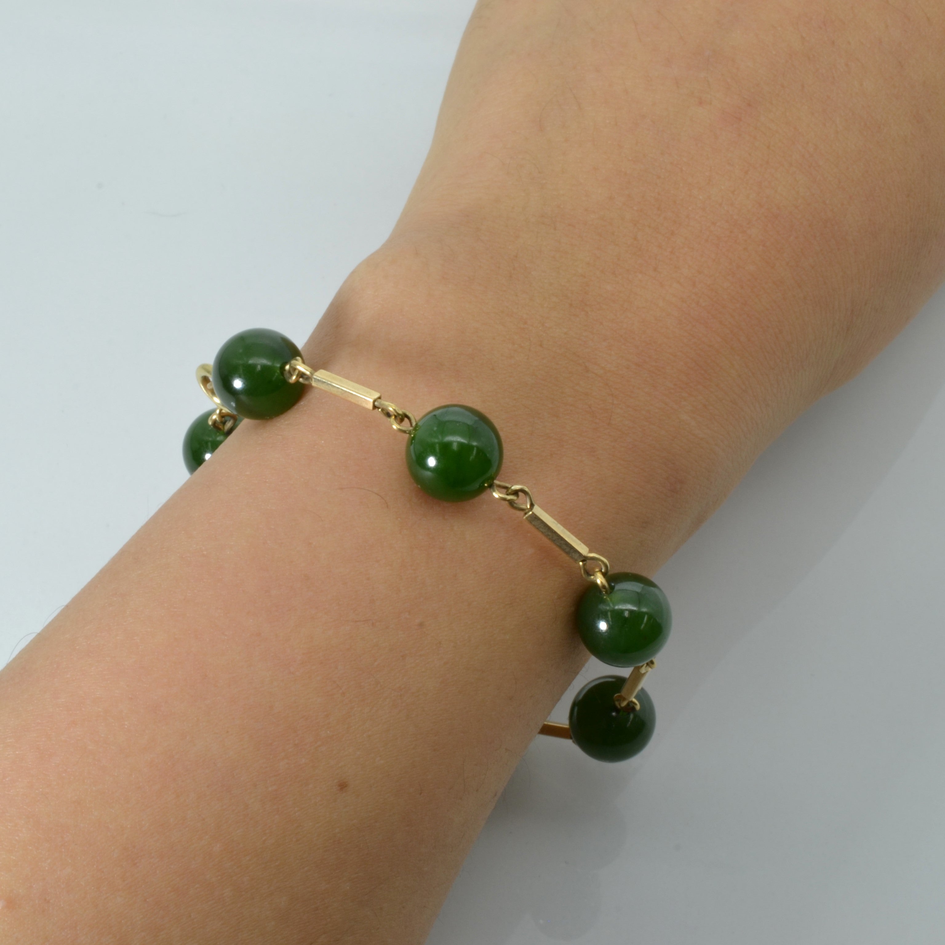 Nephrite Jade Chain Bracelet | 52.50ctw | 7"|
