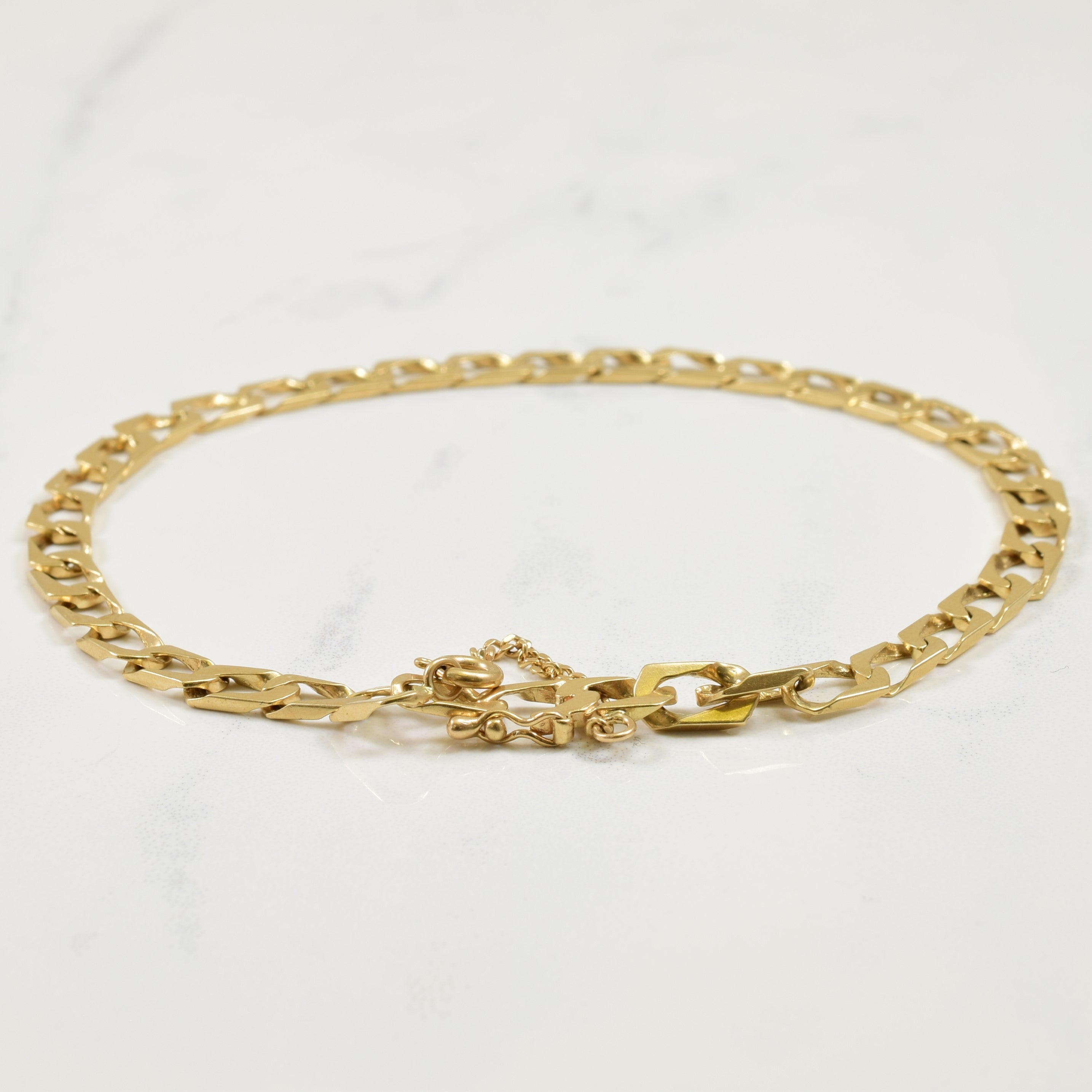 Bracelet en or jaune 10 carats avec fermoir de sécurité | 8 pouces |