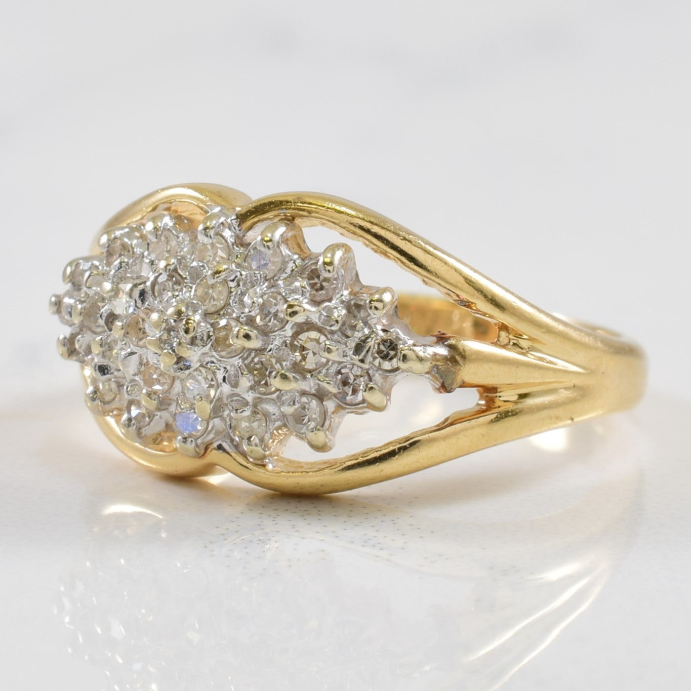 Cluster Diamond Split Shank Ring | 0.14ctw | SZ 5 |