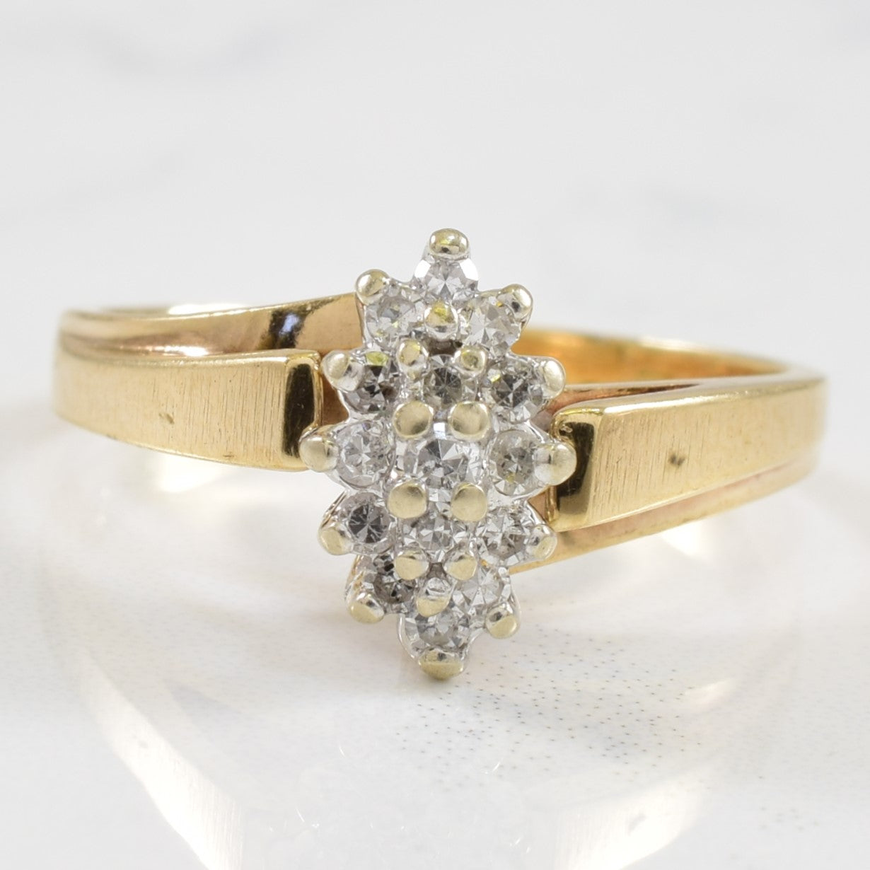 Marquise Shaped Cluster Diamond Ring | 0.16ctw | SZ 7 |