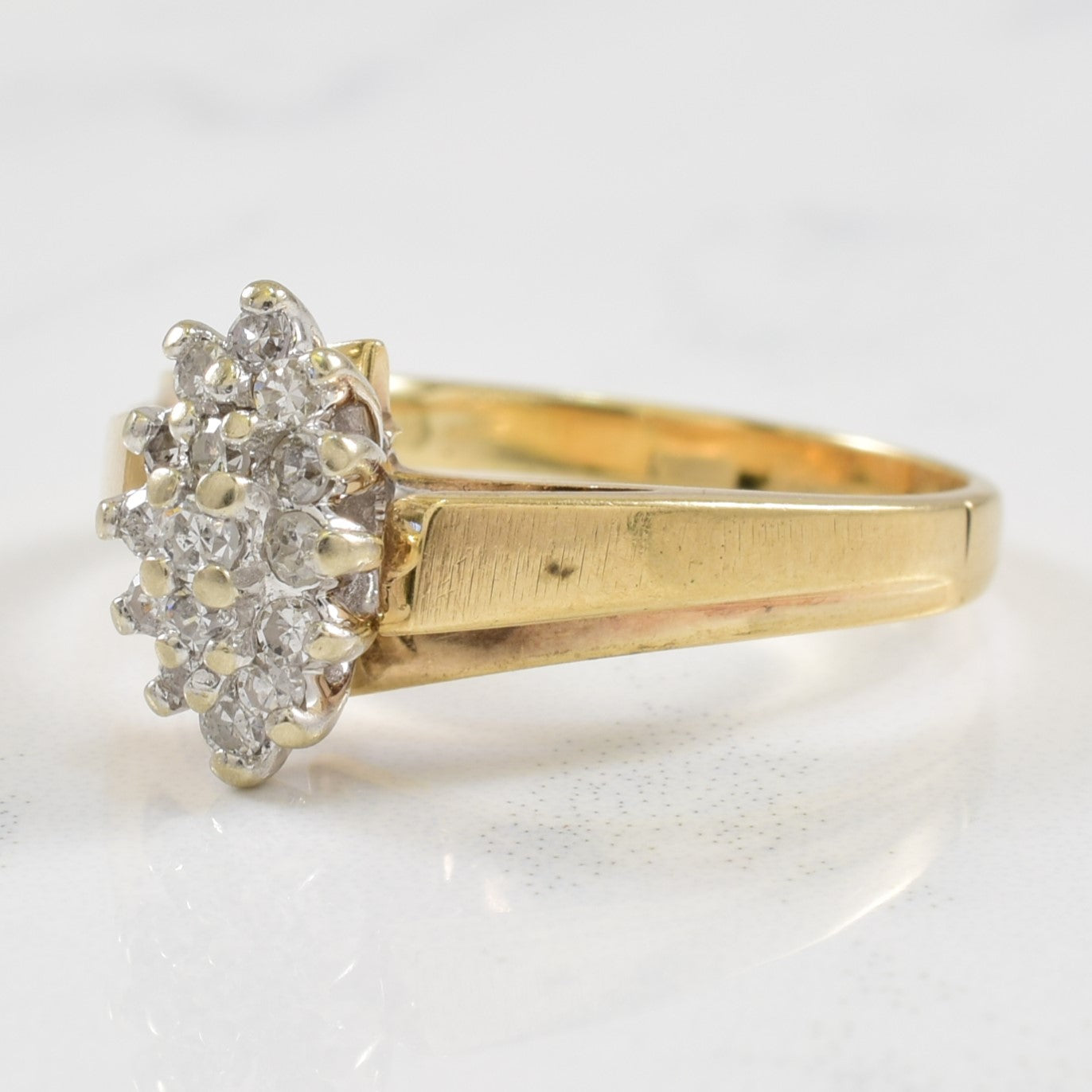 Marquise Shaped Cluster Diamond Ring | 0.16ctw | SZ 7 |