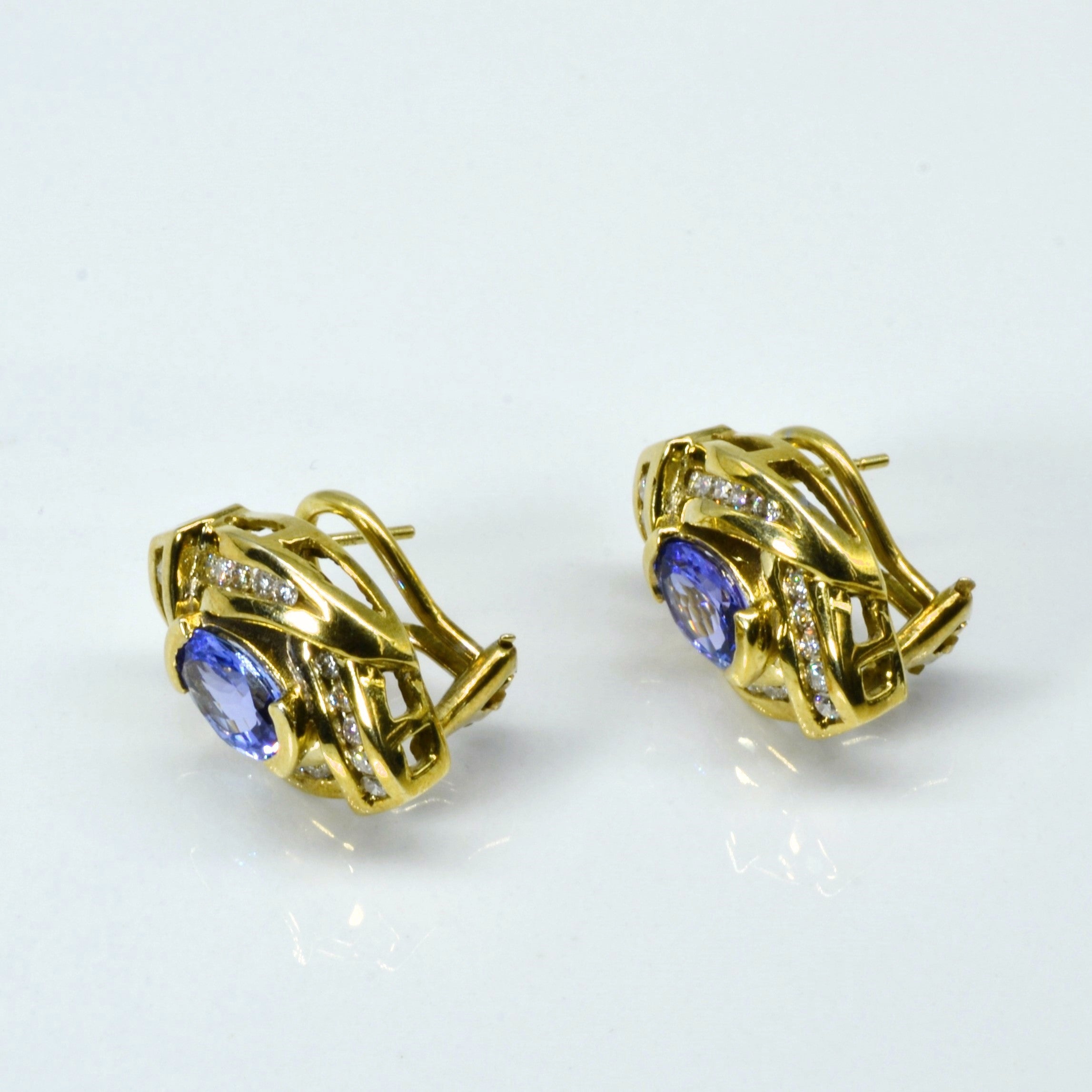 Tanzanite & Diamond Gold Earrings | 2.00ctw | 0.60ctw |