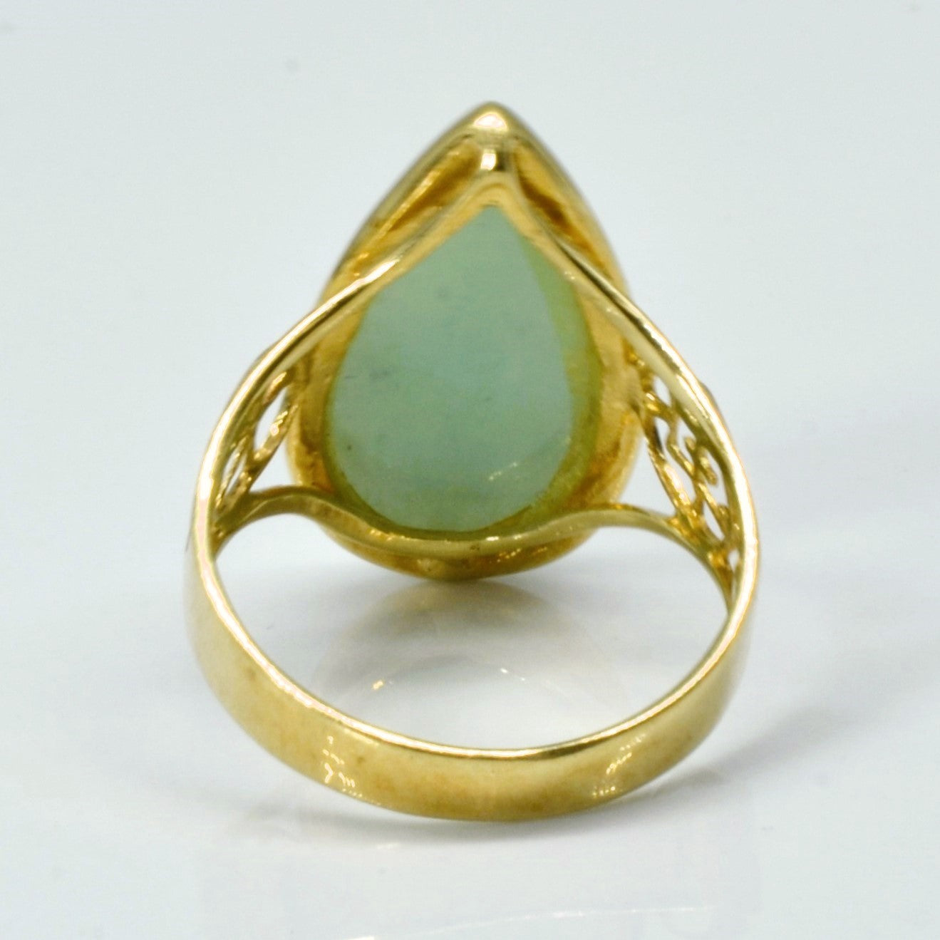 Bezel Set Pear Jadeite Ring | 7.50ct | SZ 7 |