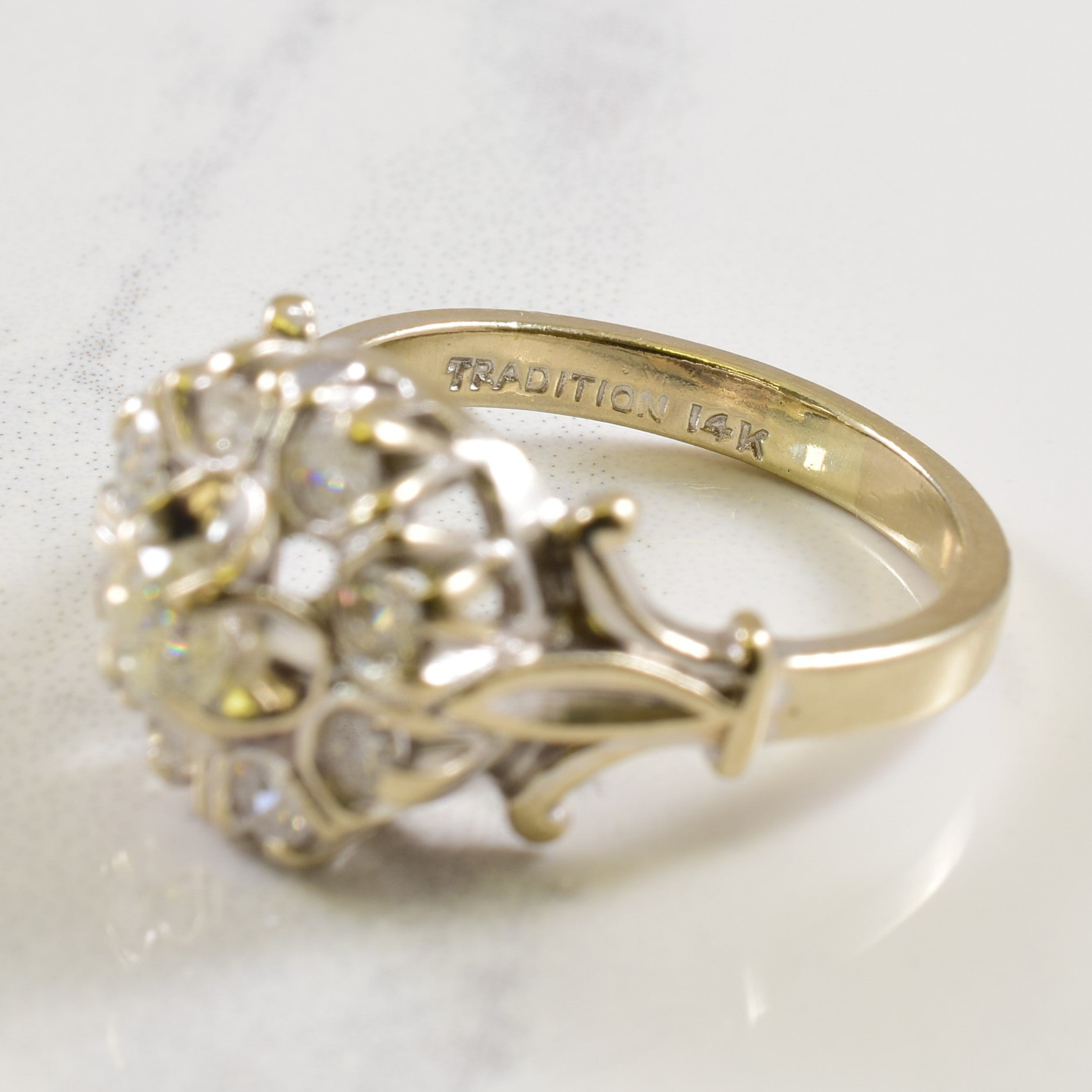 Ornate Diamond Cluster Ring | 0.58ctw | SZ 7 |