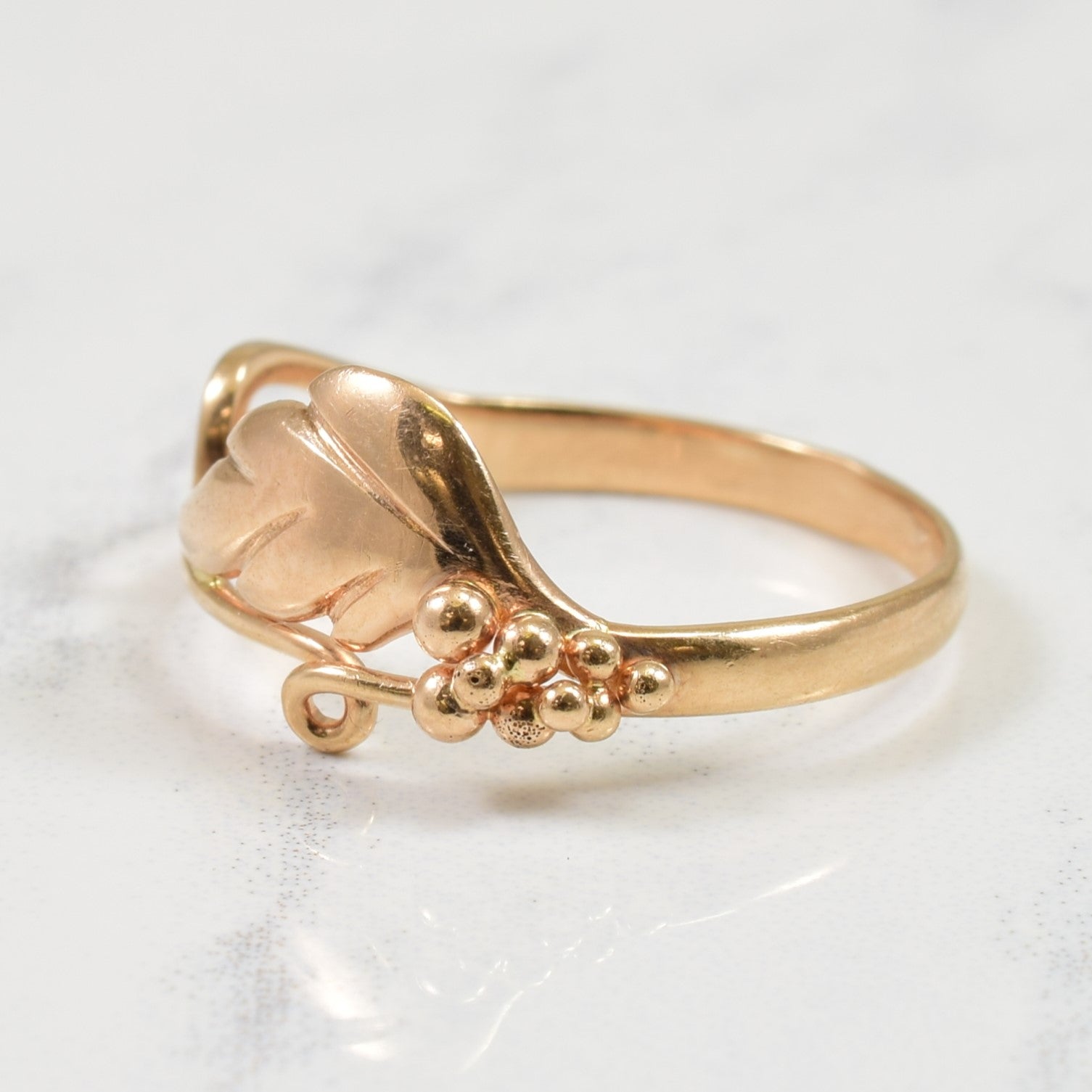 14k Rose Gold Grape Vine Ring | SZ 6.75 |