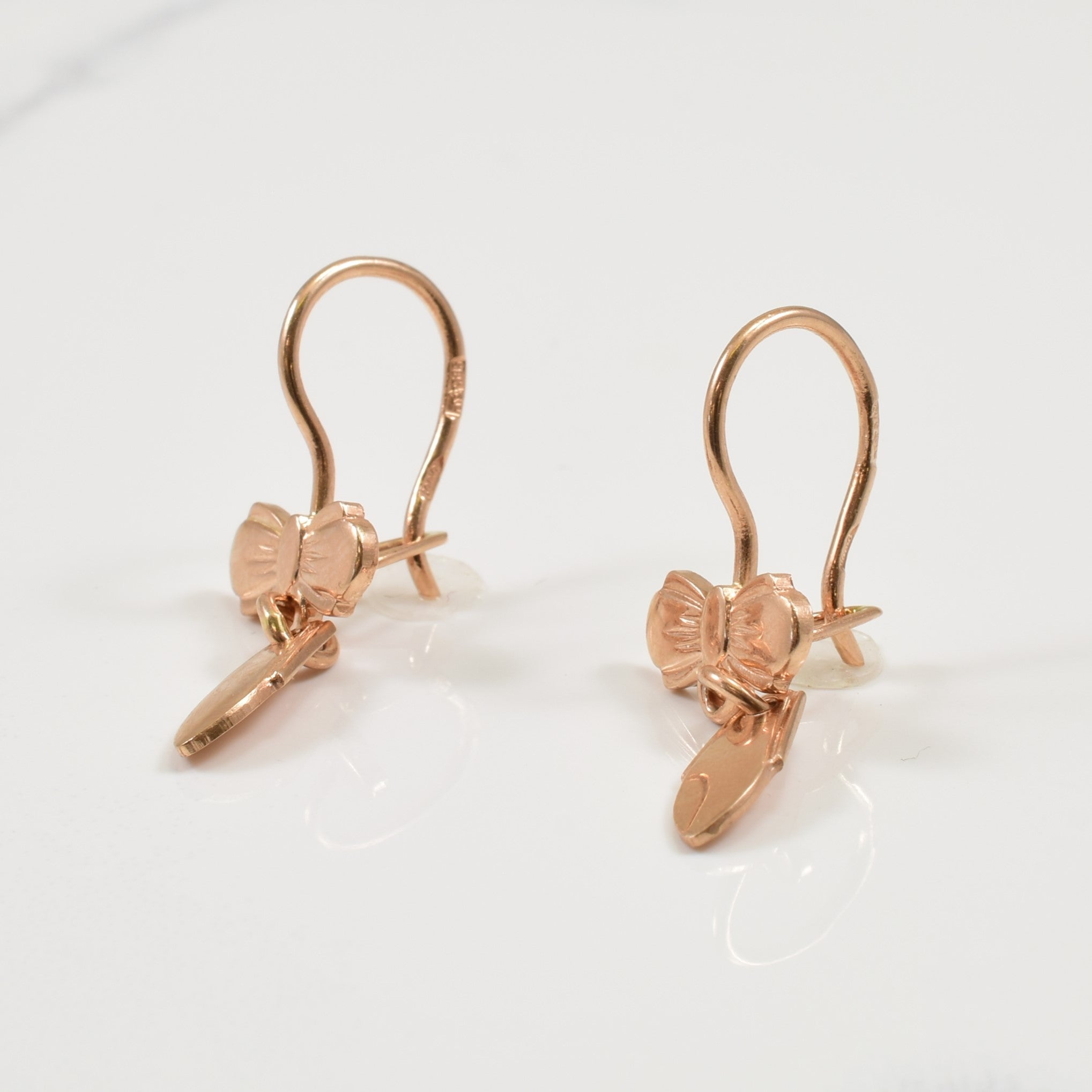 14k Rose Gold Drop Earrings