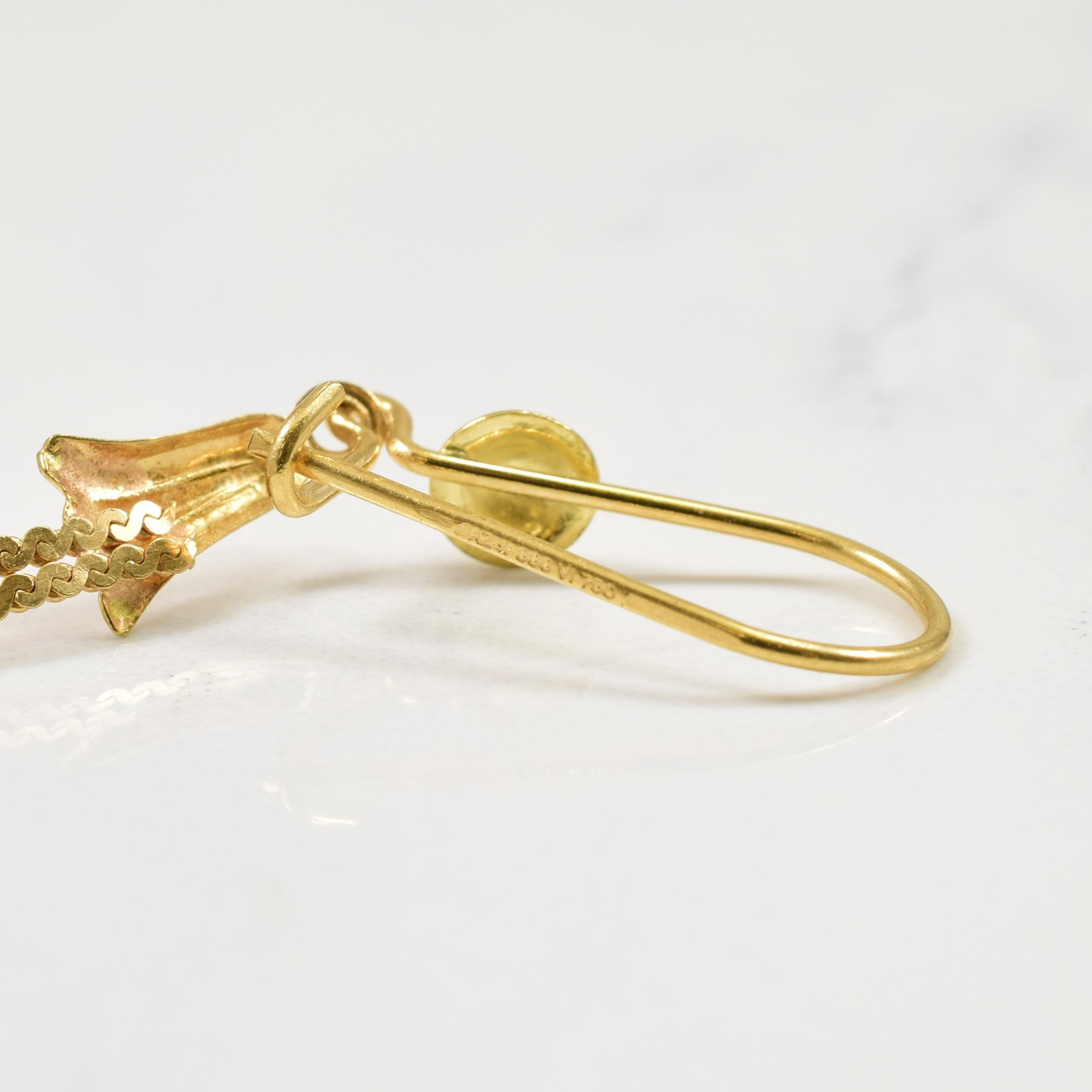 18k Yellow Gold Drop Bell Earrings