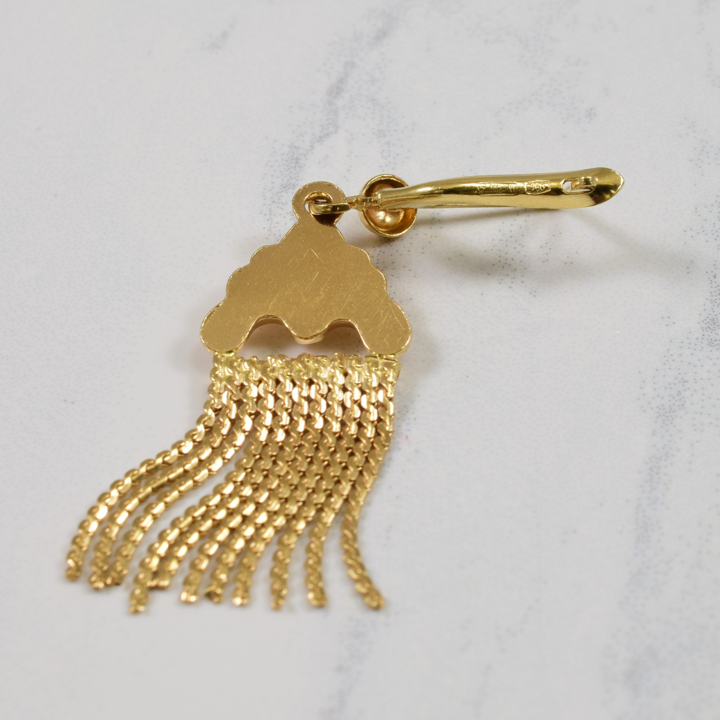 Boucles d'oreilles pendantes en or jaune 18 carats