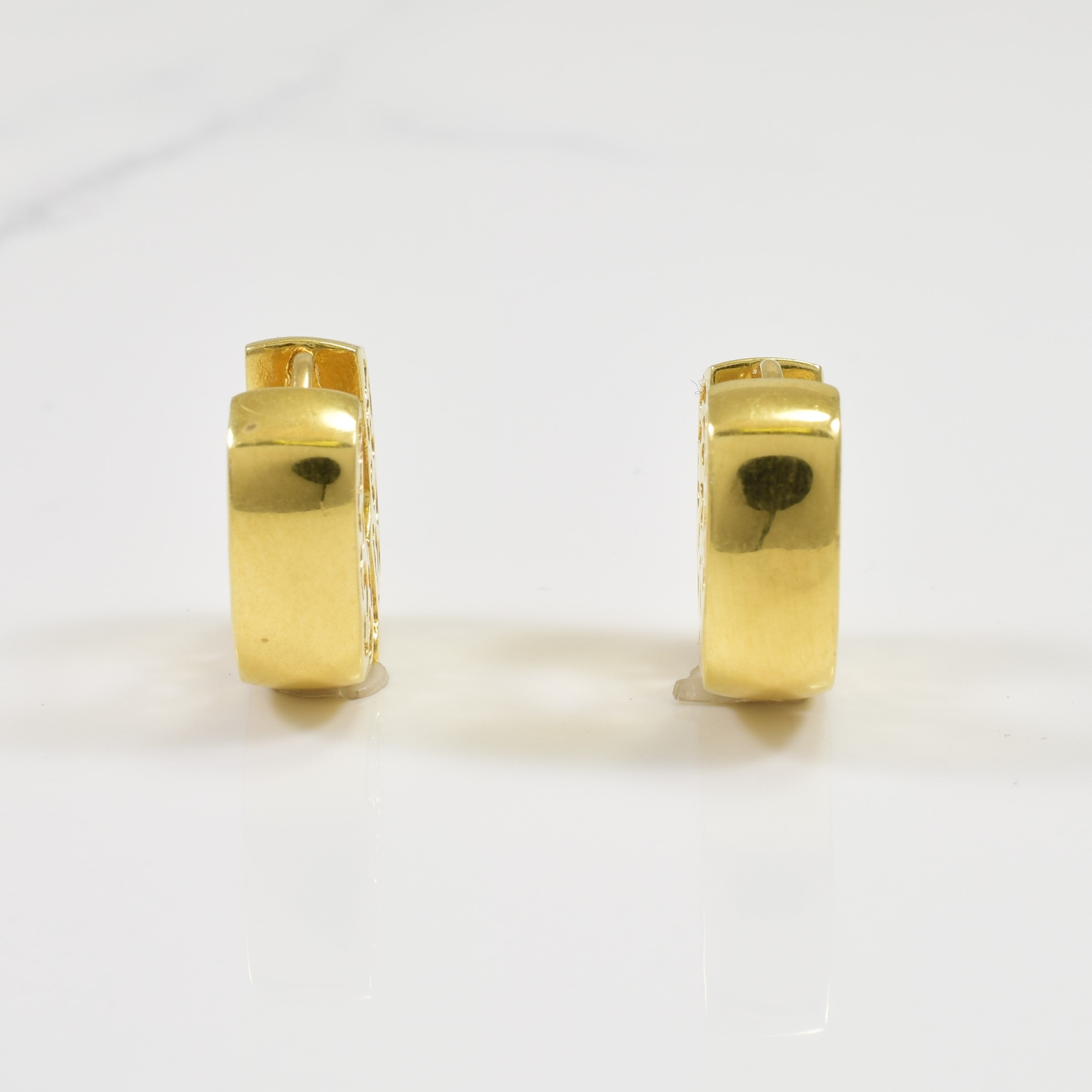 18k Yellow Gold Square Hoop Earrings