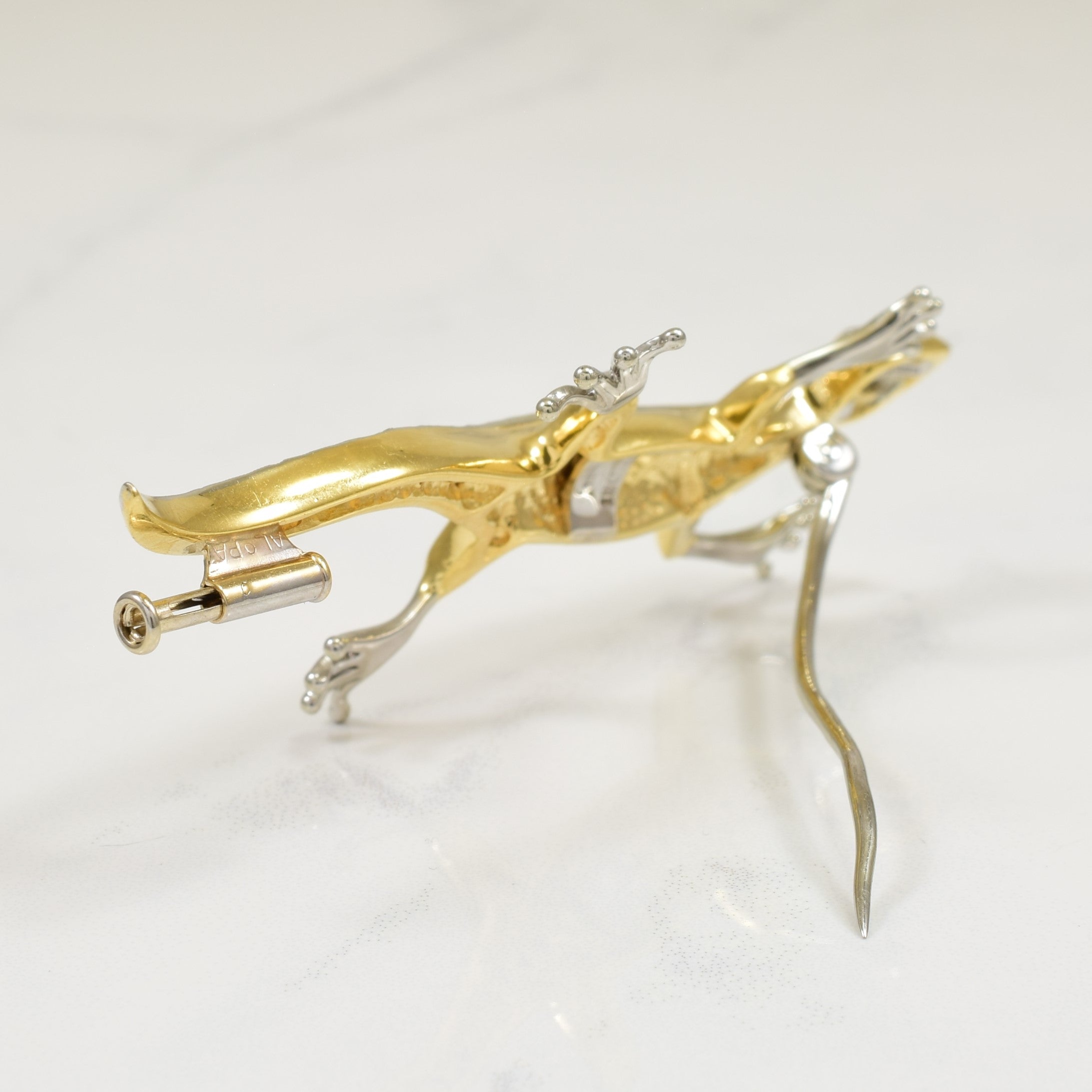 Diamond Two Tone Gecko Brooch | 0.34ctw |
