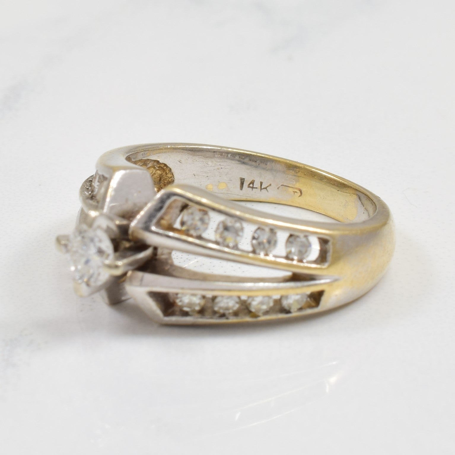 Angular Split Shank Diamond Ring | 0.41ctw | SZ 5.25 |