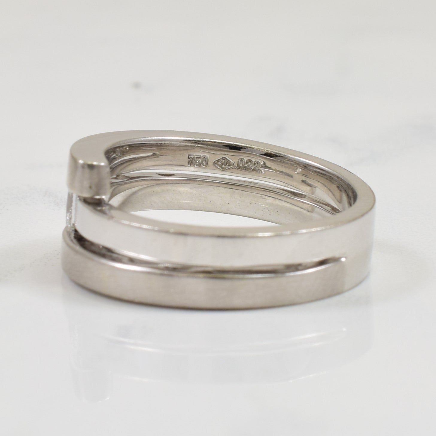 Diamond Solitaire Crossover Ring | 0.22ct | SZ 7 |