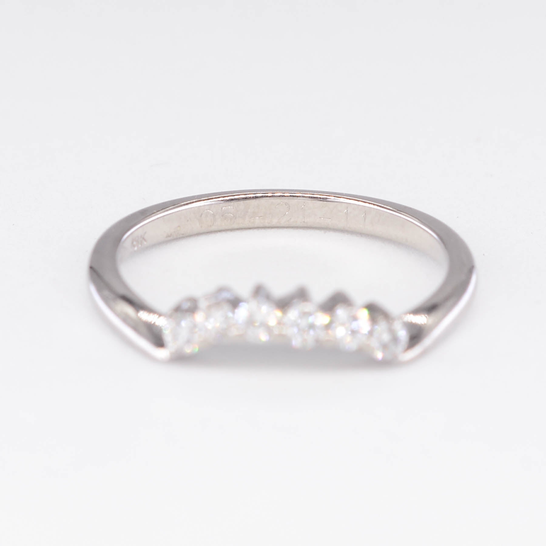 Three Stone Diamond Engagement Ring Set with Heart Diamonds | 1.37ctw | SZ 5.5 | AGS Certified