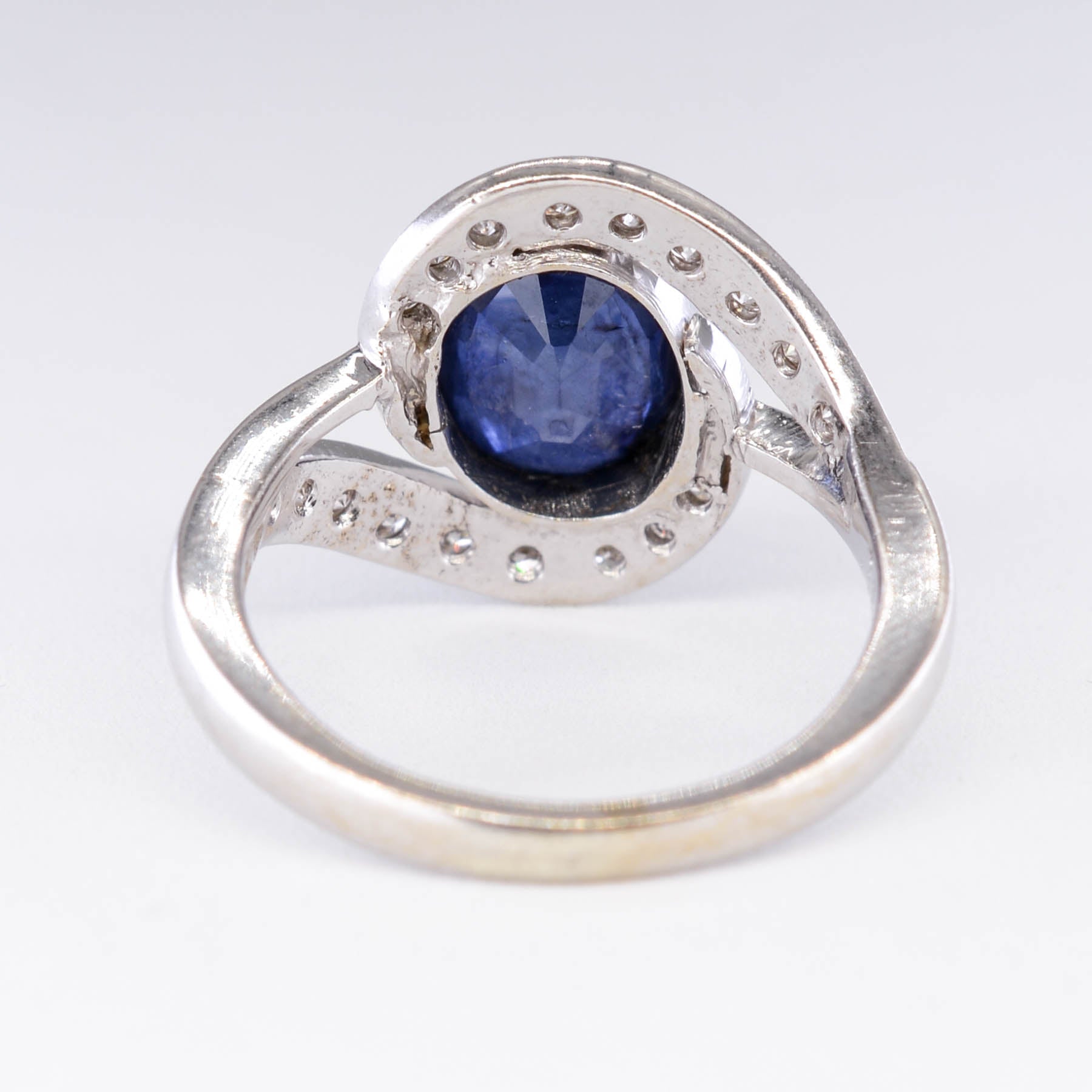 T.K. Anderson's Sapphire and Diamond Bypass Ring | 1.60 ct Sapphire, 0.38ctw DIamonds SZ 7 |