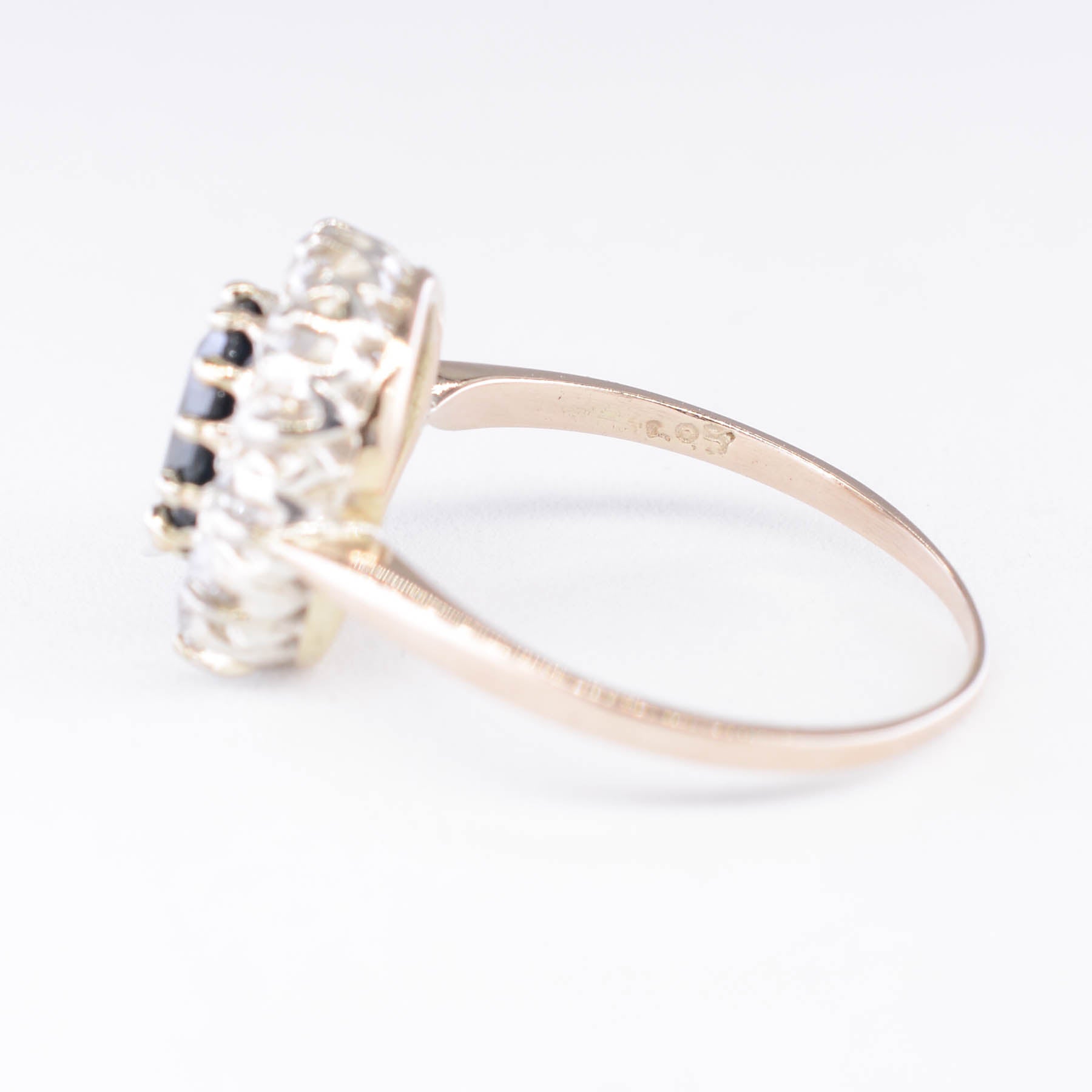 Antique Sapphire and Diamond Cluster Ring | 0.75ct, 0.48ctw | SZ 7 |