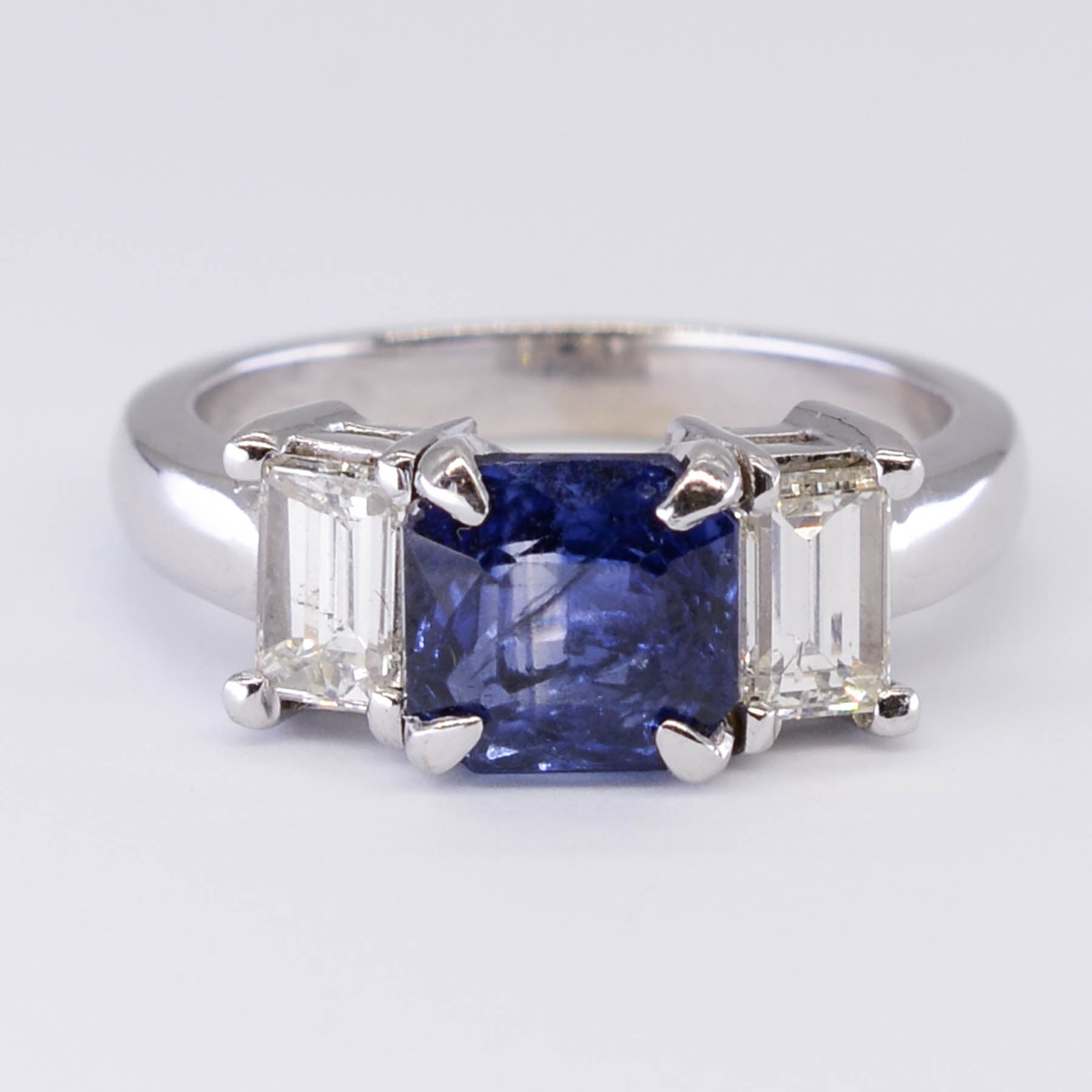 Three Stone GIA Sapphire & Diamond Ring | 2.50ct, 1.00ctw | SZ 6.25 |