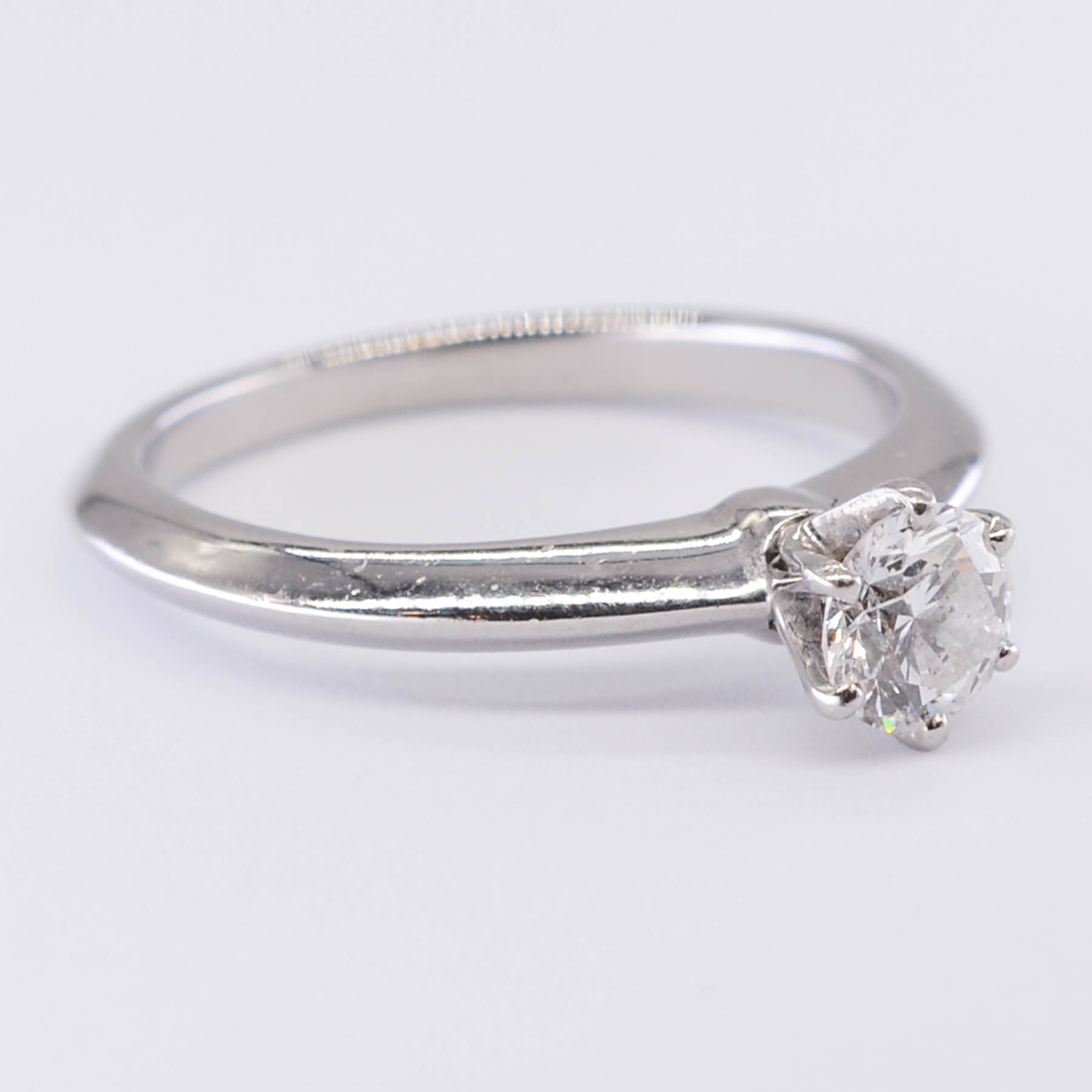 Tiffany & Co.' Canadian Diamond Engagement Ring in Platinum | 0.38ct VS2 F Ex | SZ 4.75 |