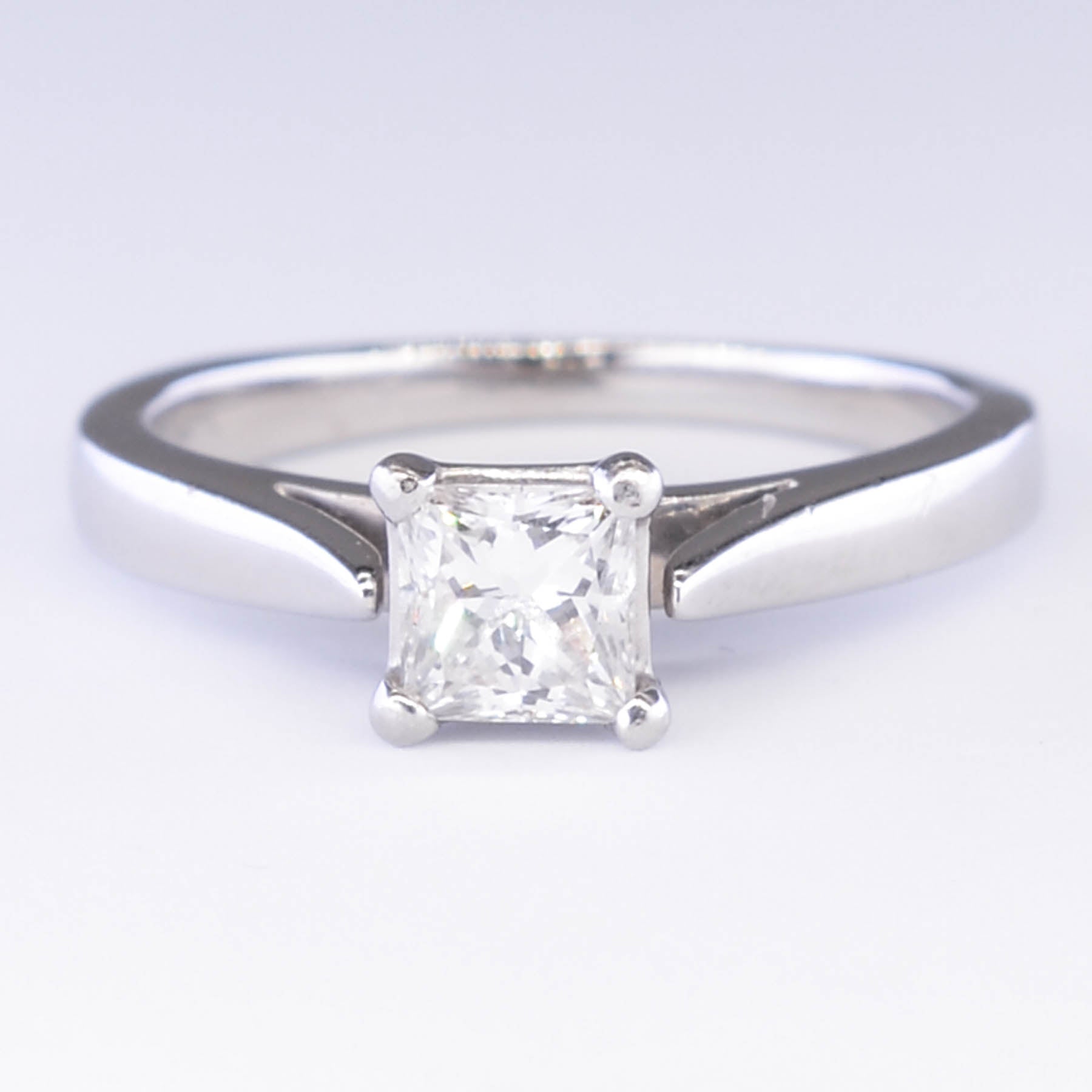 Cathedral Set Princess Diamond Engagement Ring | 0.51ct VVS1 E | SZ 5.25 |
