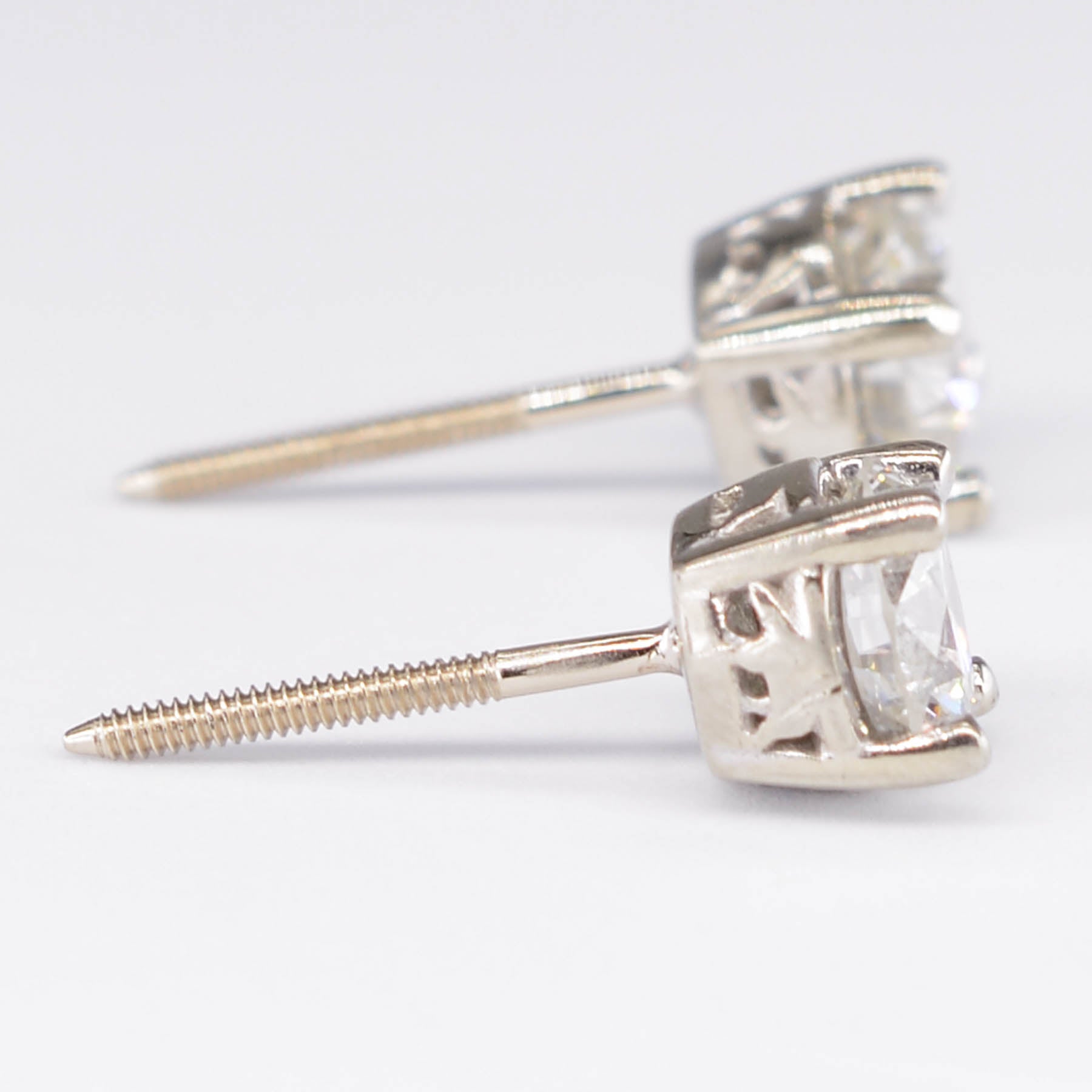 Screw Back Diamond Stud Earrings | 1.40ctw |