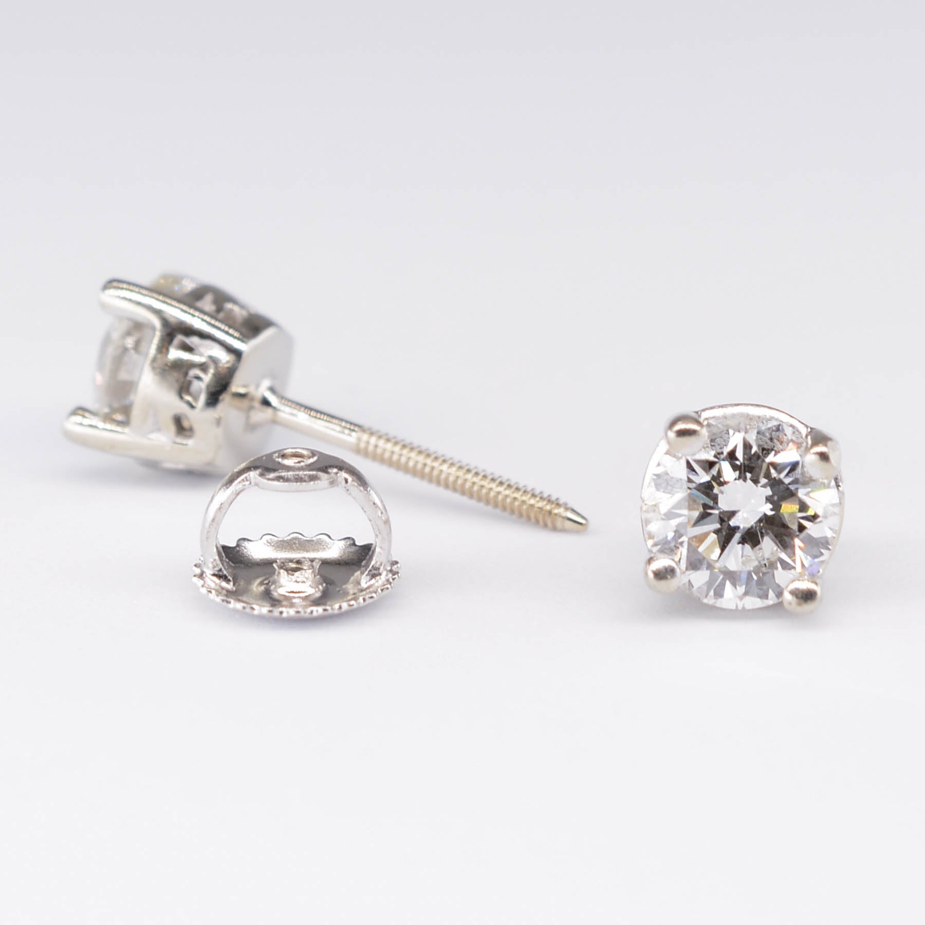 Screw Back Diamond Stud Earrings | 1.40ctw |