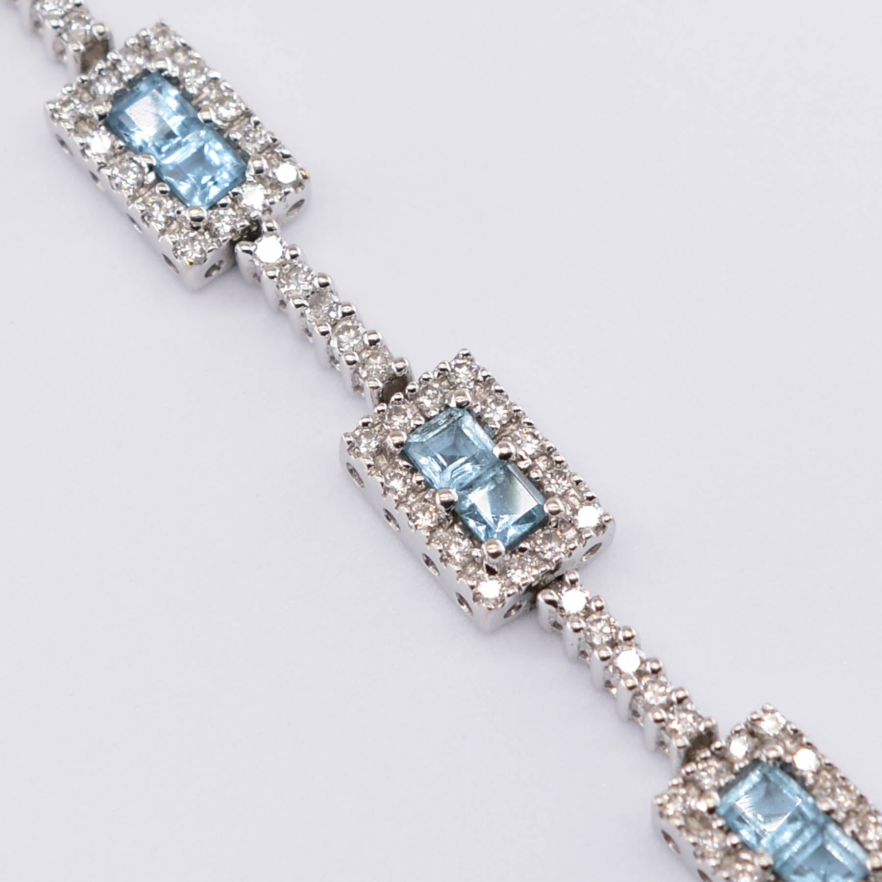 Blue Topaz and Diamond Bracelet | 3.10ctw, 1.60ctw | 6.25" |