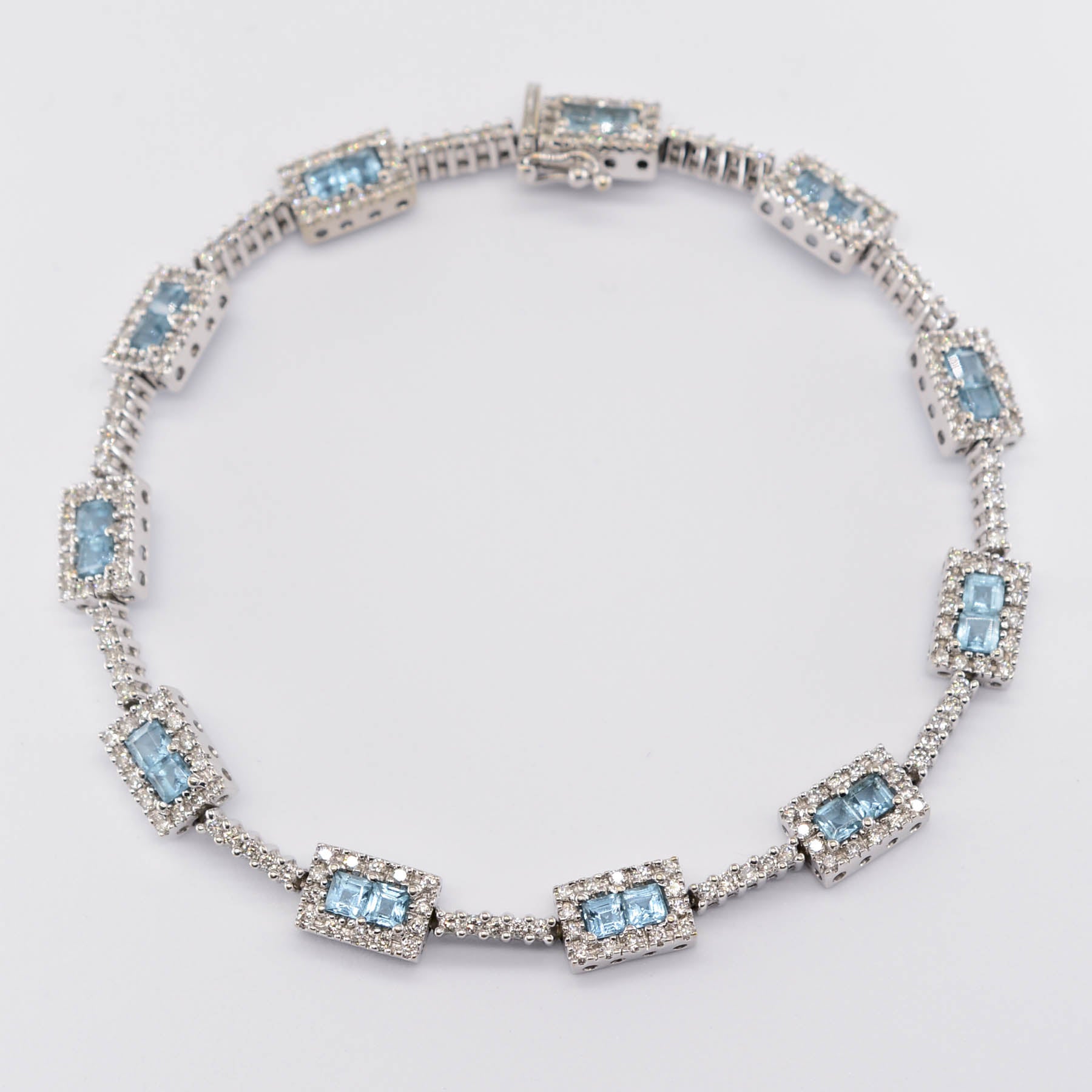 Blue Topaz and Diamond Bracelet | 3.10ctw, 1.60ctw | 6.25" |