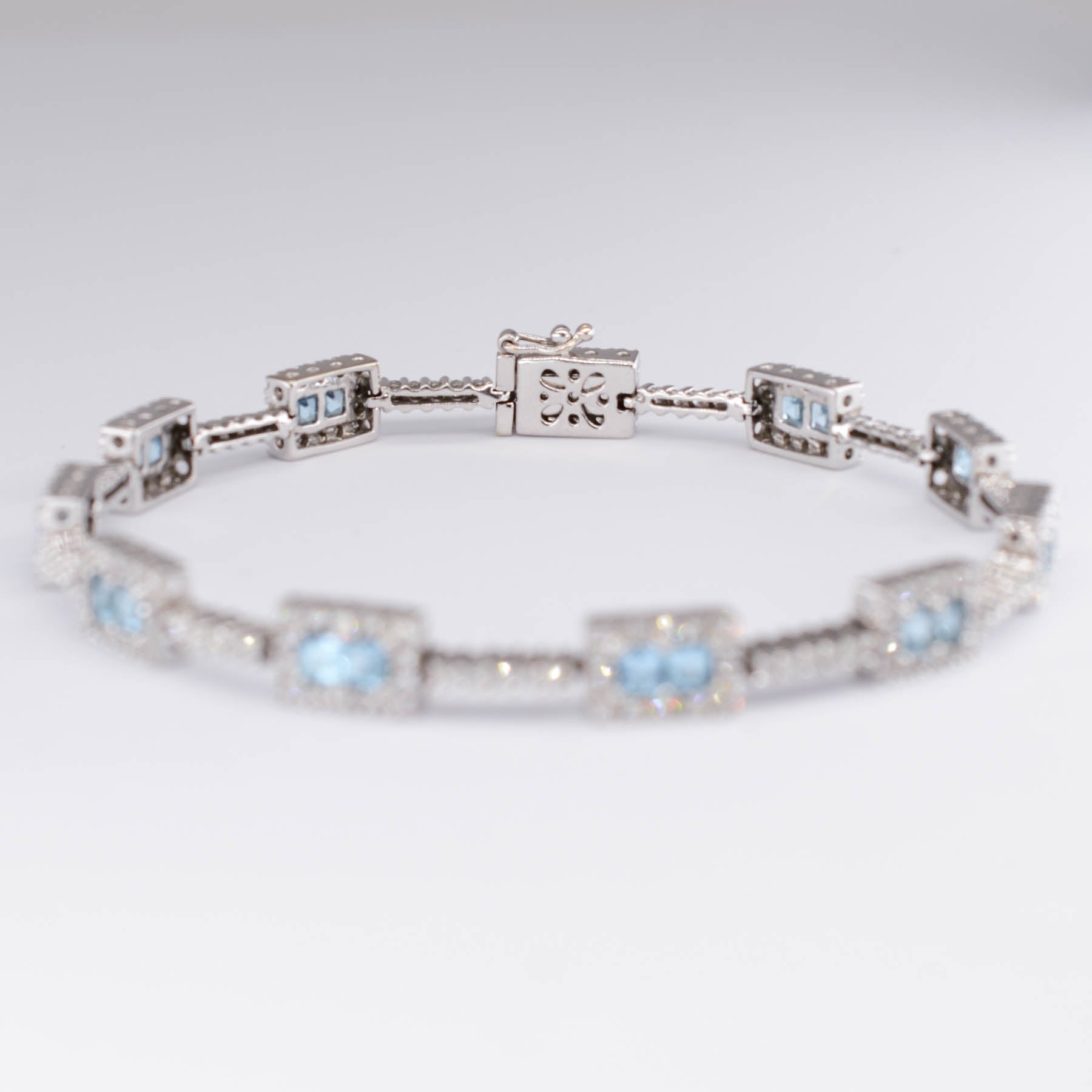 Blue Topaz and Diamond Bracelet | 3.10ctw, 1.60ctw | 6.25" |