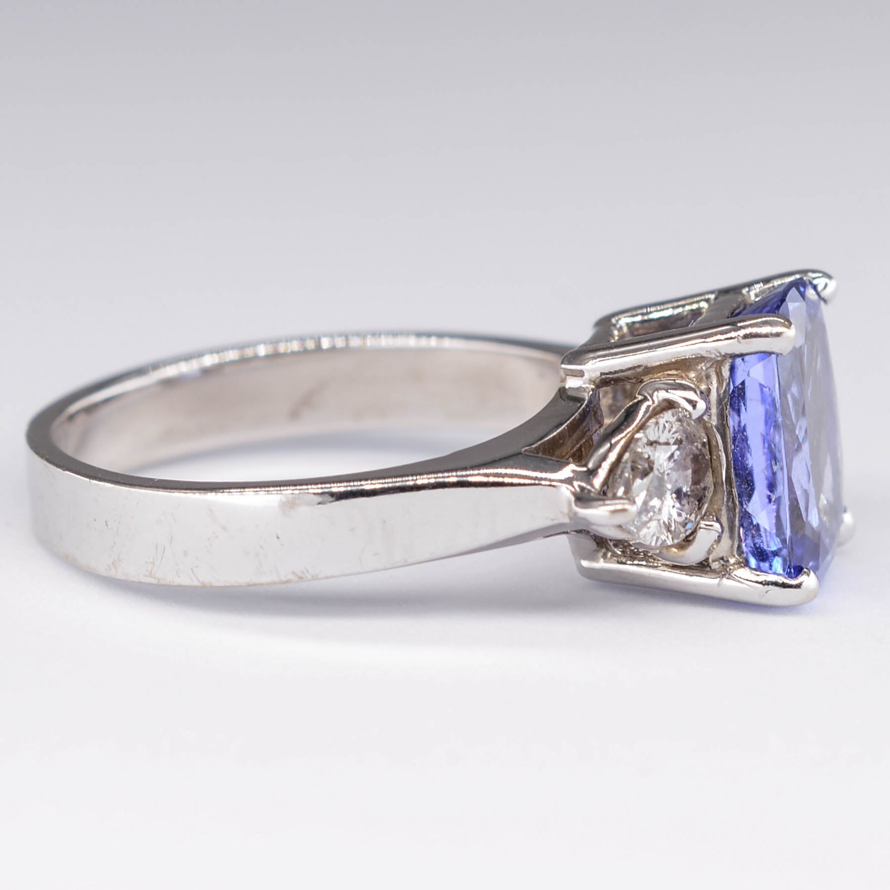 Tanzanite and Diamond Three Stone Ring | 0.40ctw | SZ 5.25 |