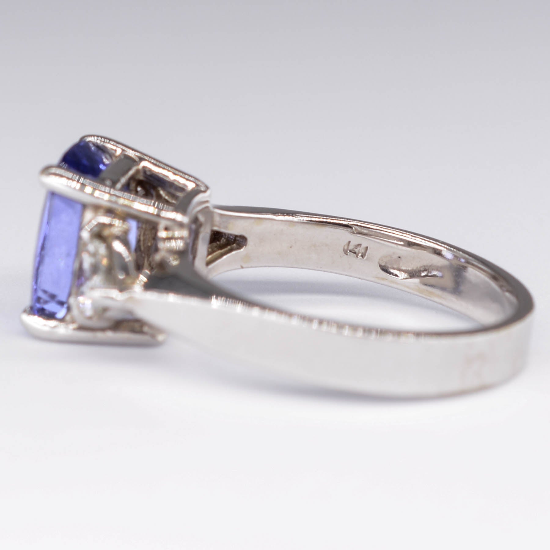 Tanzanite and Diamond Three Stone Ring | 0.40ctw | SZ 5.25 |