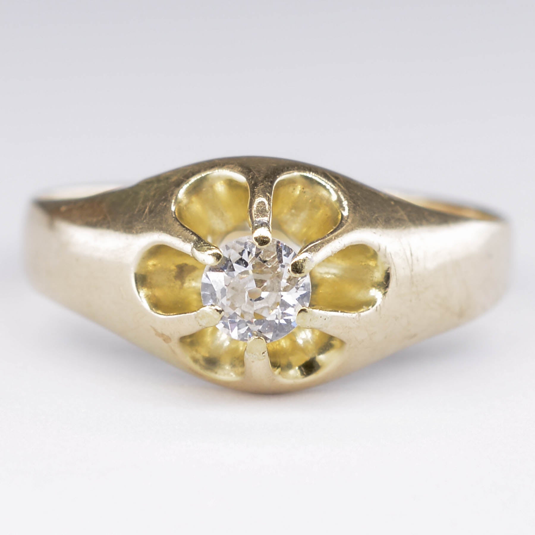12k Old European Cut Diamond Ring | 0.25ct | SZ 8.5 |