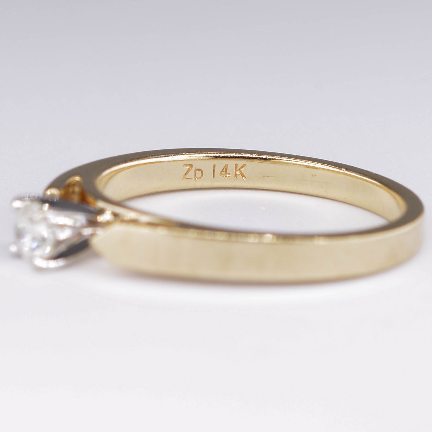 14k Solitaire Diamond Ring | 0.19ct | SZ 6.75 |