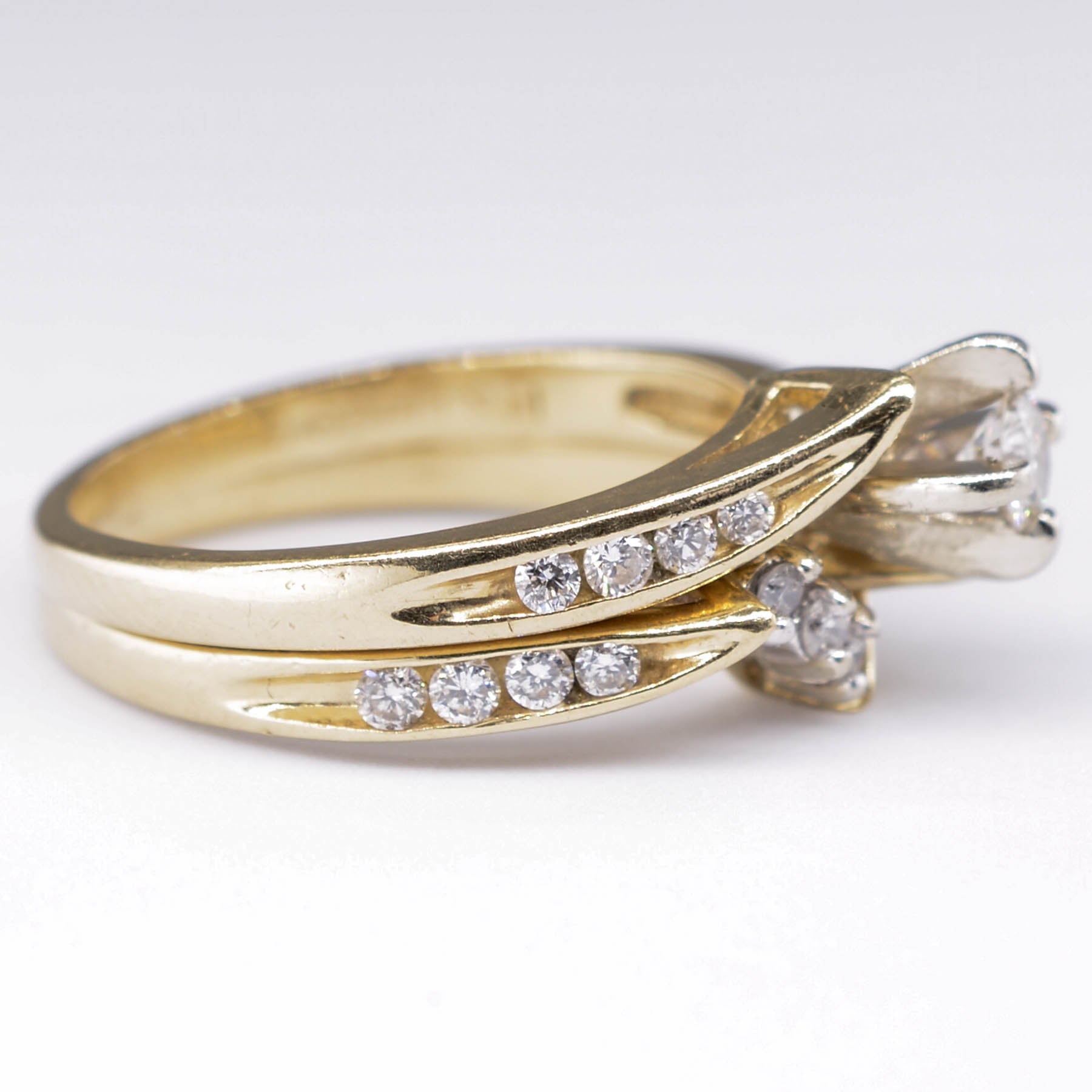 Diamond Bypass Wedding Set | 0.14ct | SZ 4 |