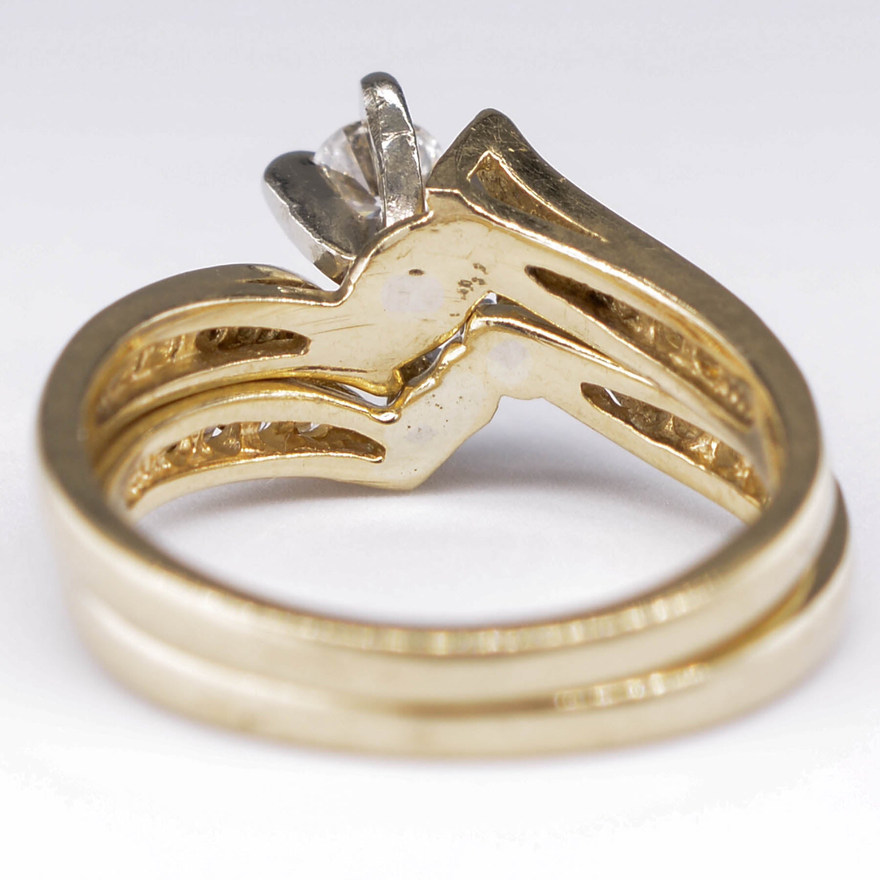 Diamond Bypass Wedding Set | 0.14ct | SZ 4 |