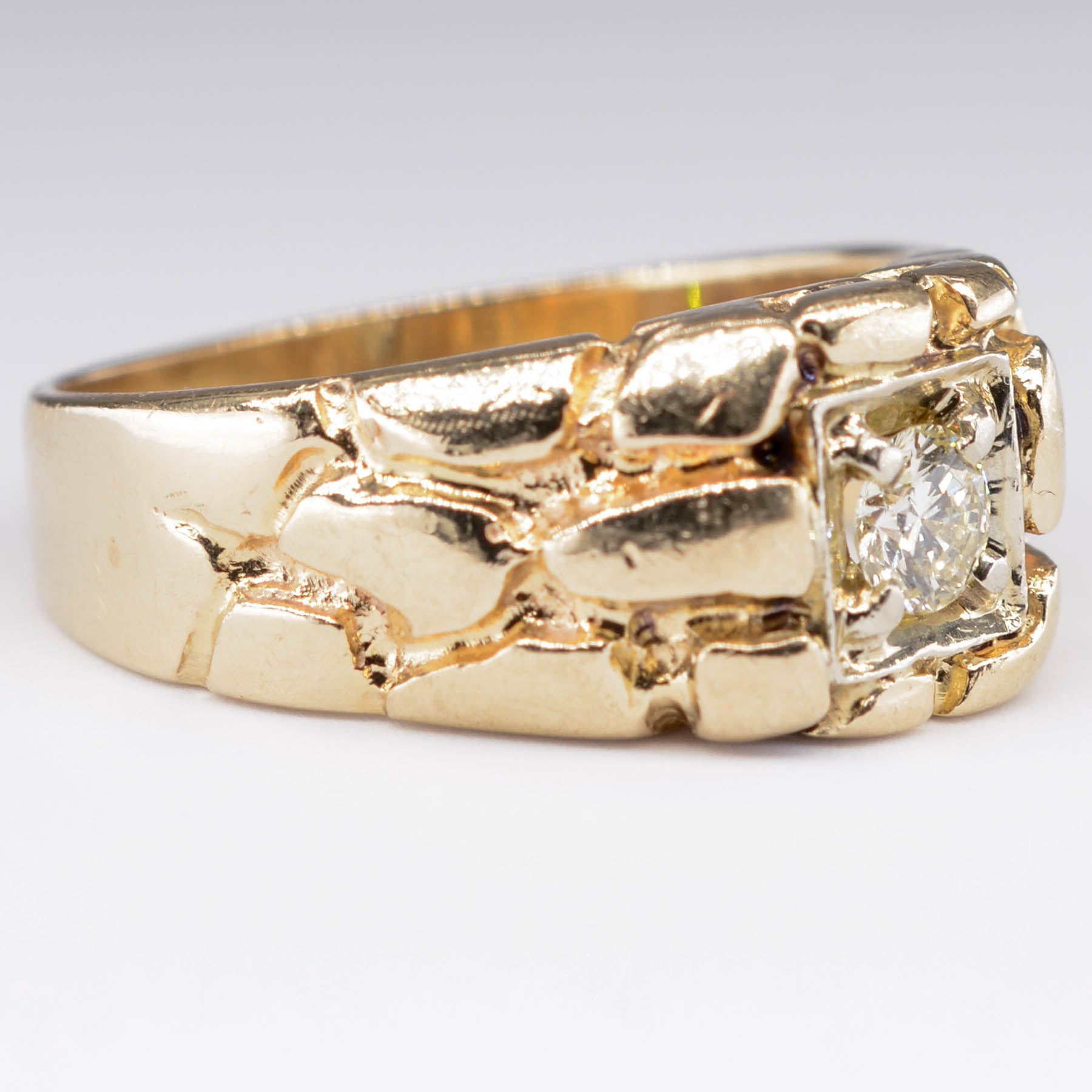 14k Textured Diamond Ring | 0.26ct | SZ 9.75 |