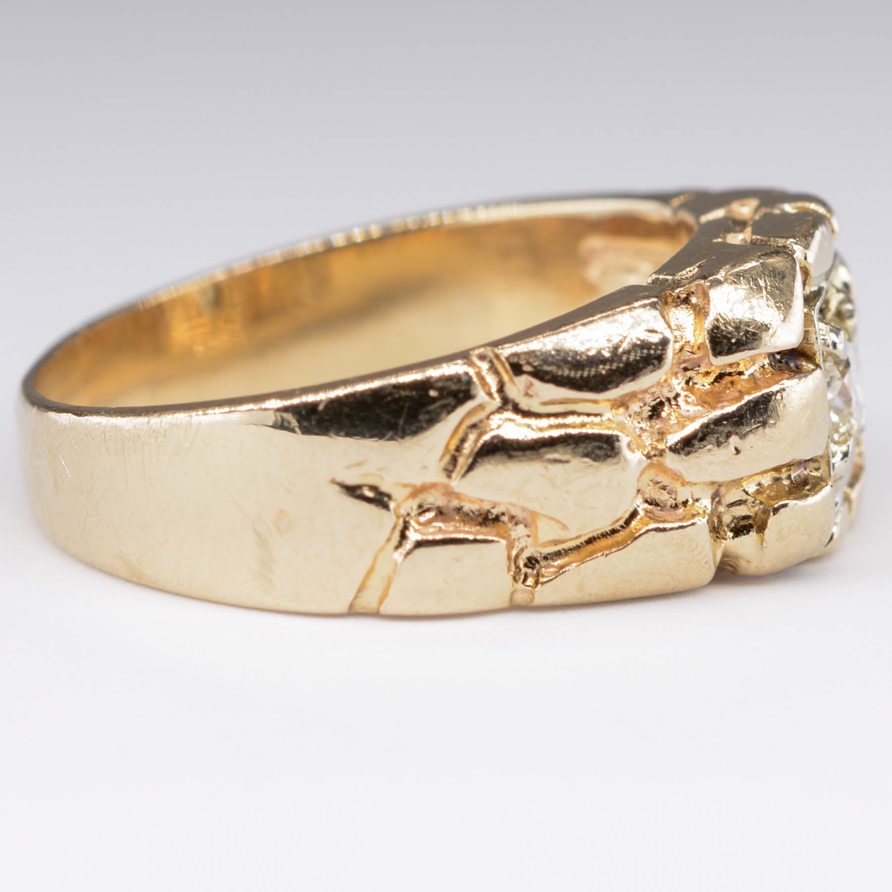 14k Textured Diamond Ring | 0.26ct | SZ 9.75 |