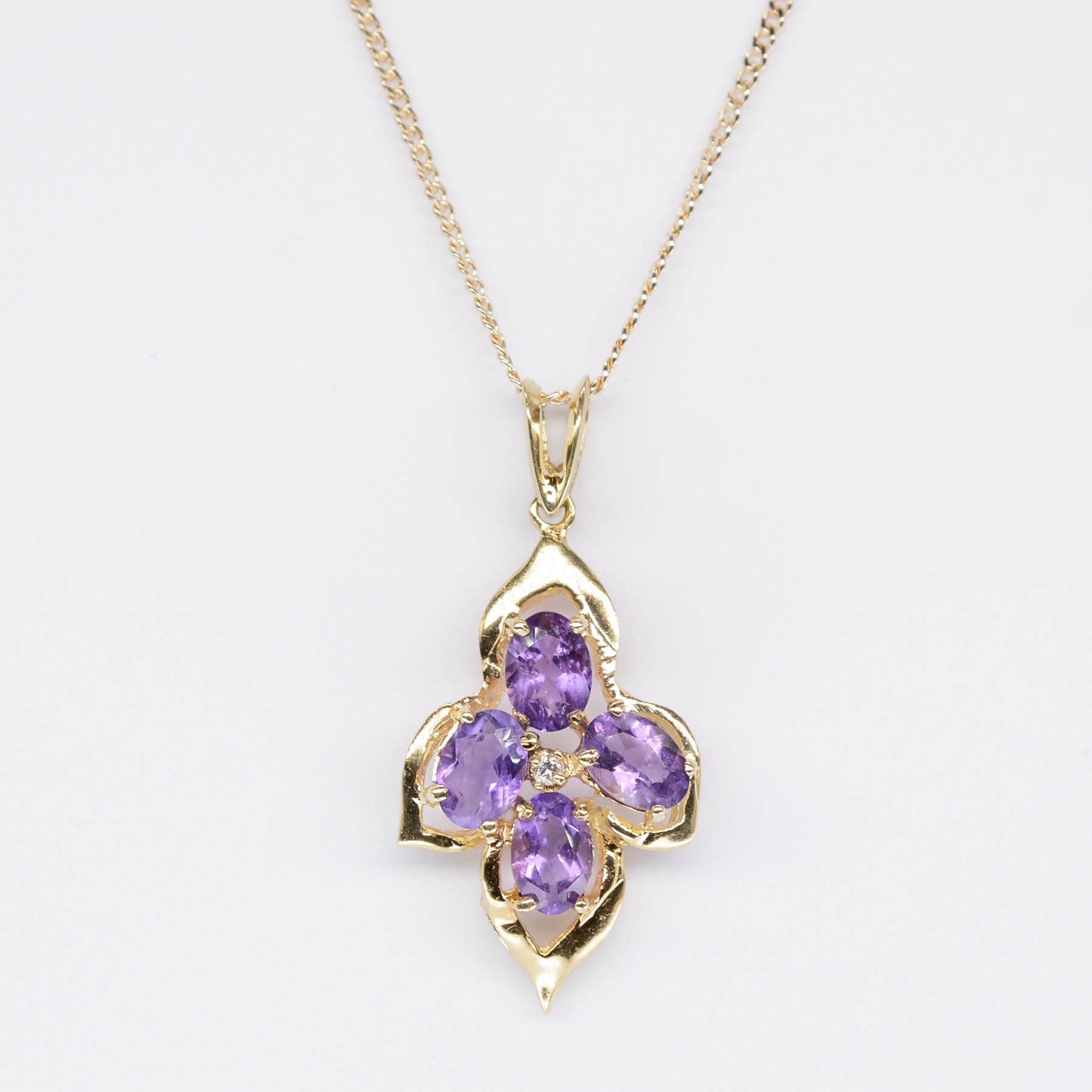 Amethyst & Diamond Pendant | 1.60ctw, 0.01ct |