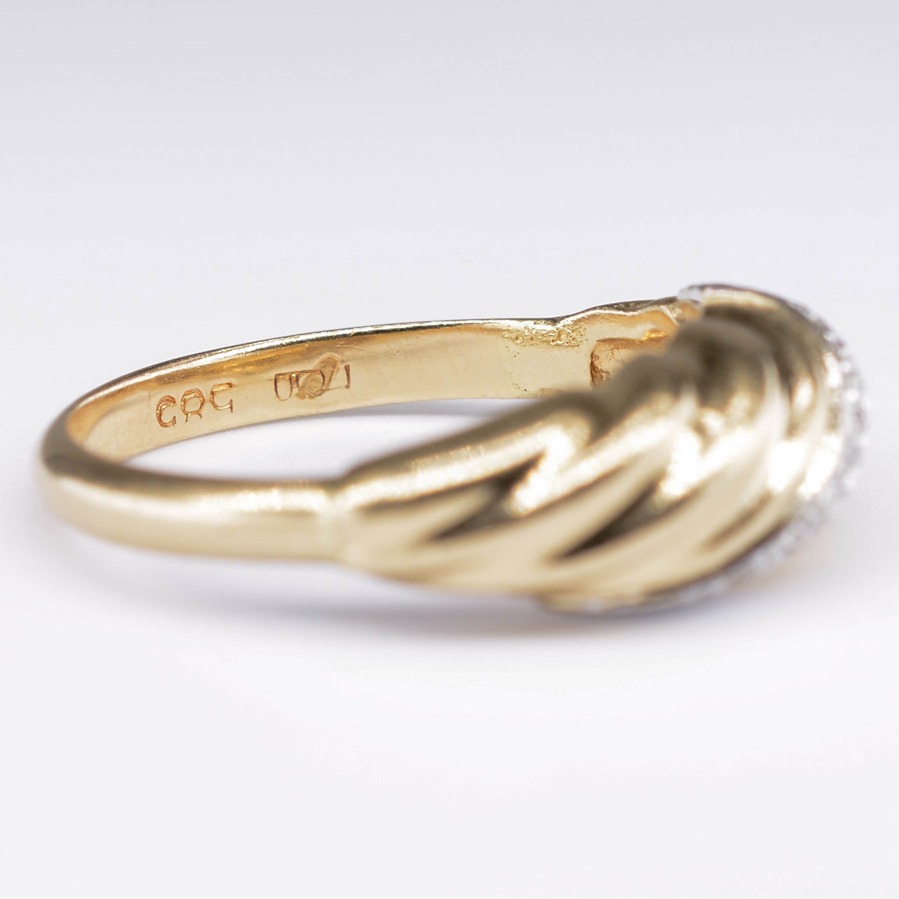 Diamond Rope Carved 14k Ring | 0.05ct | SZ 6.75 |