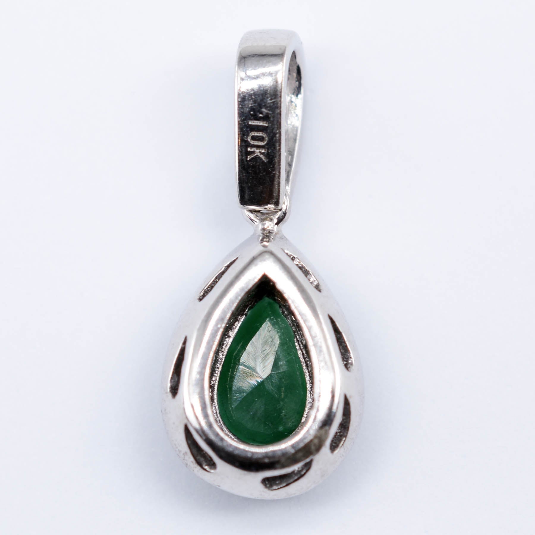Emerald & Diamond Drop Pendant | 0.65ct, 0.06ctw |