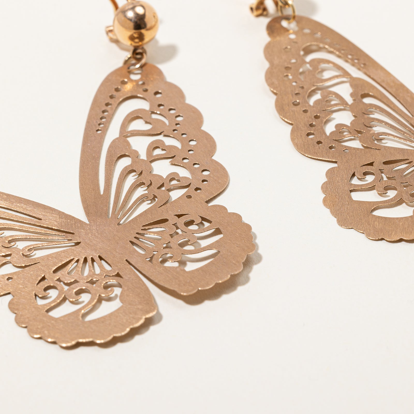 Butterfly Rose Gold Dangle Earrings | 2.5''|