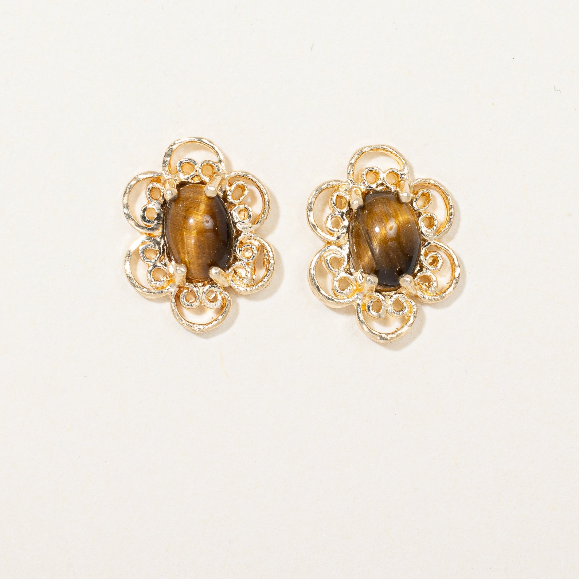 Tiger's Eye Stud Earrings | 0.80ctw |
