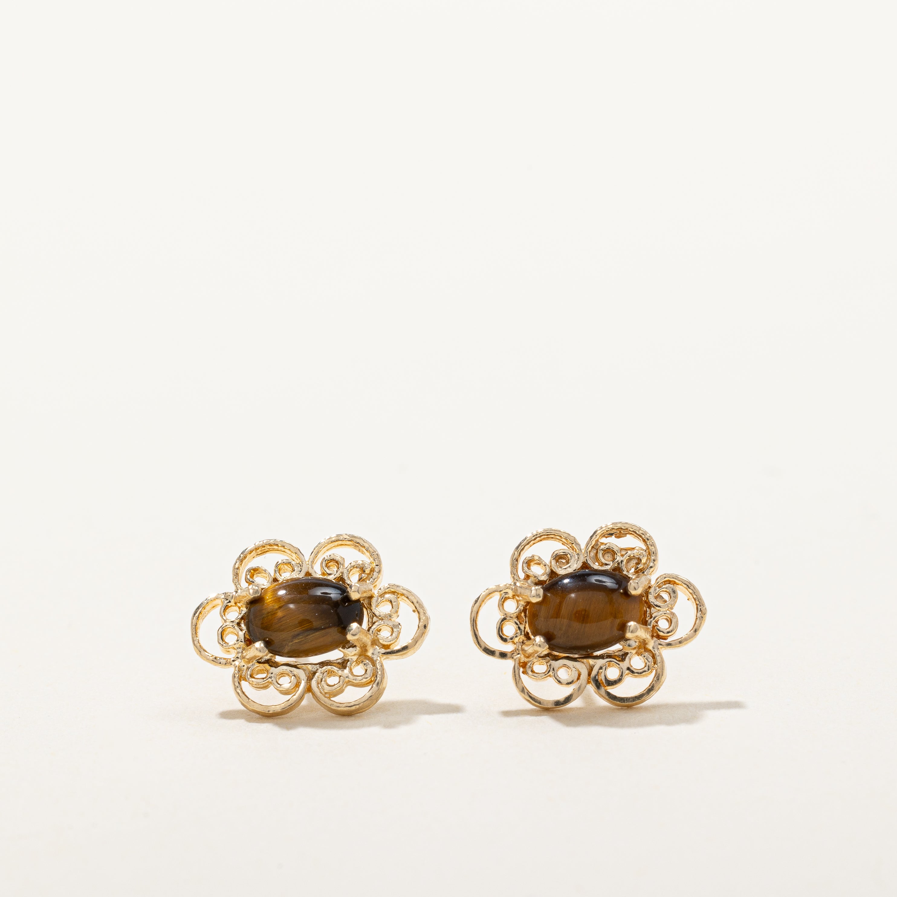 Tiger's Eye Stud Earrings | 0.80ctw |