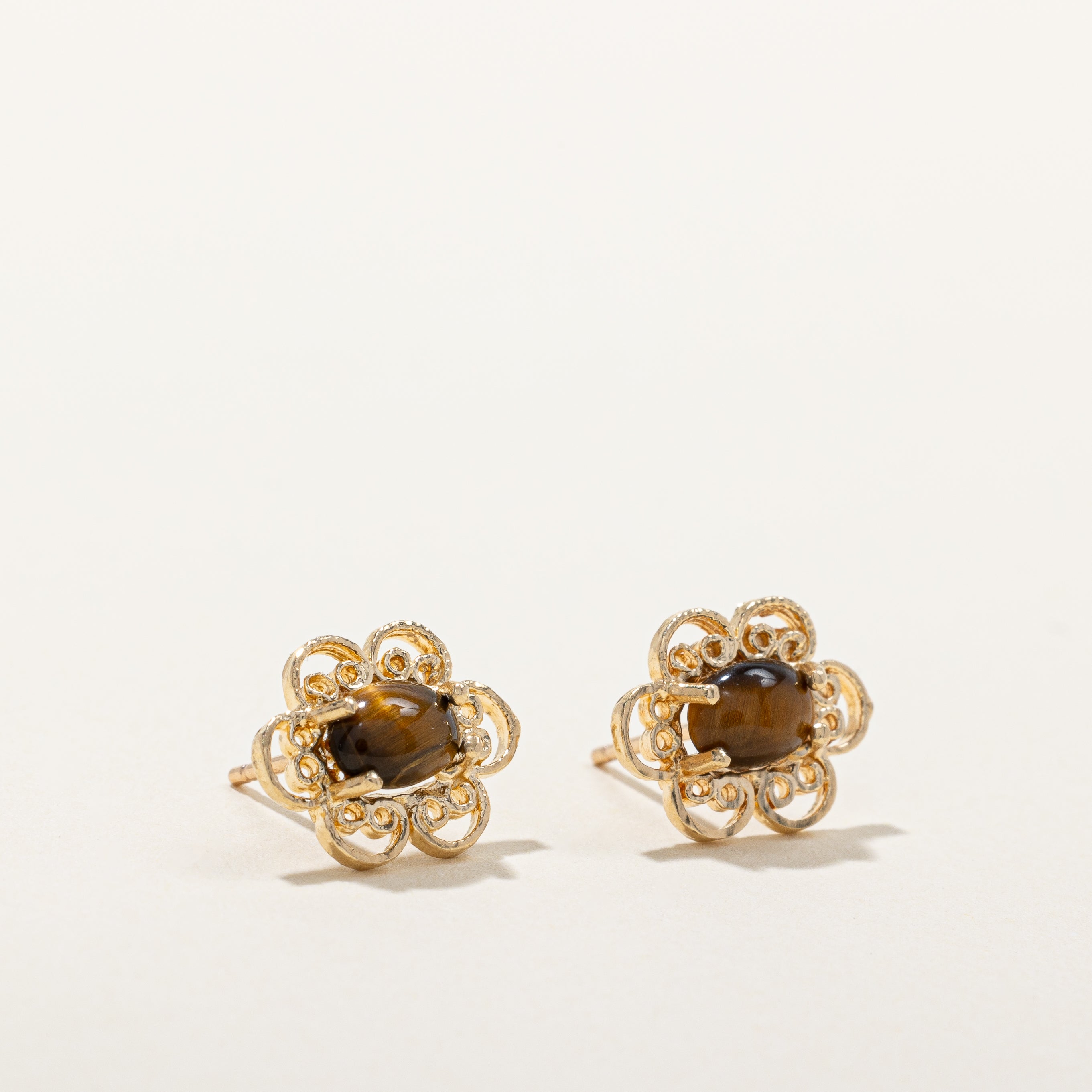 Tiger's Eye Stud Earrings | 0.80ctw |