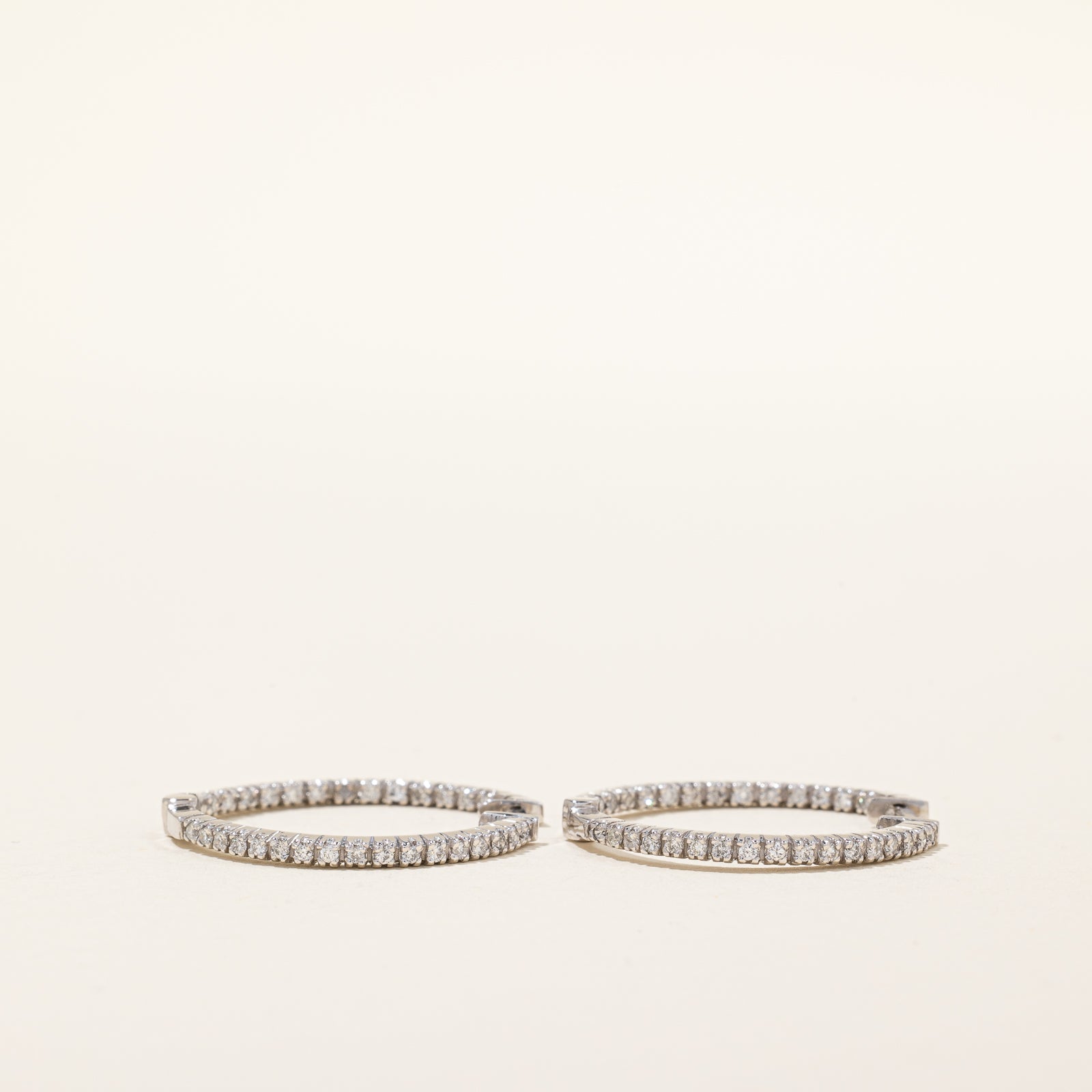 10k White Gold Diamond Hoop Earrings | 0.30ctw |
