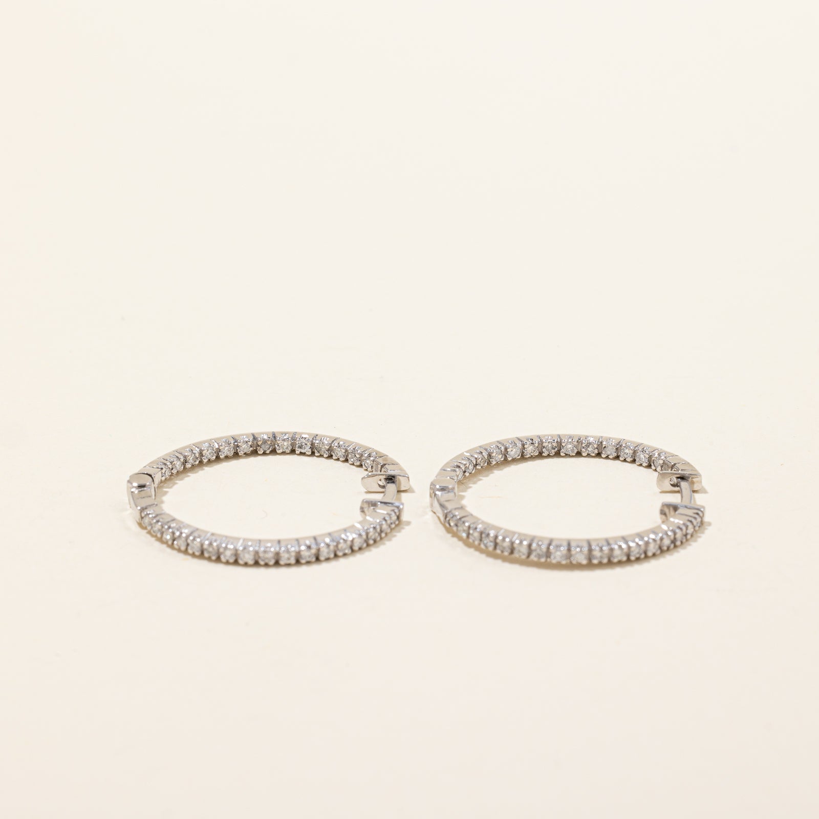 10k White Gold Diamond Hoop Earrings | 0.30ctw |