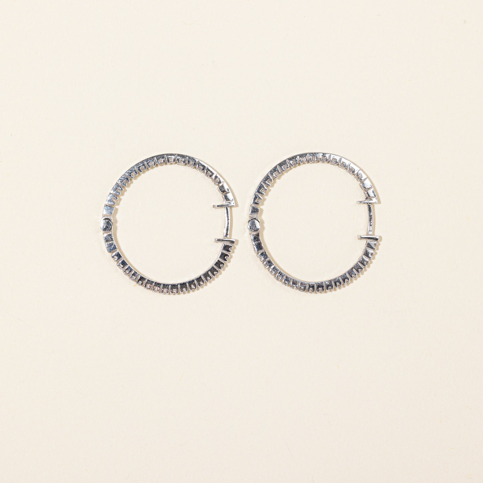 10k White Gold Diamond Hoop Earrings | 0.30ctw |