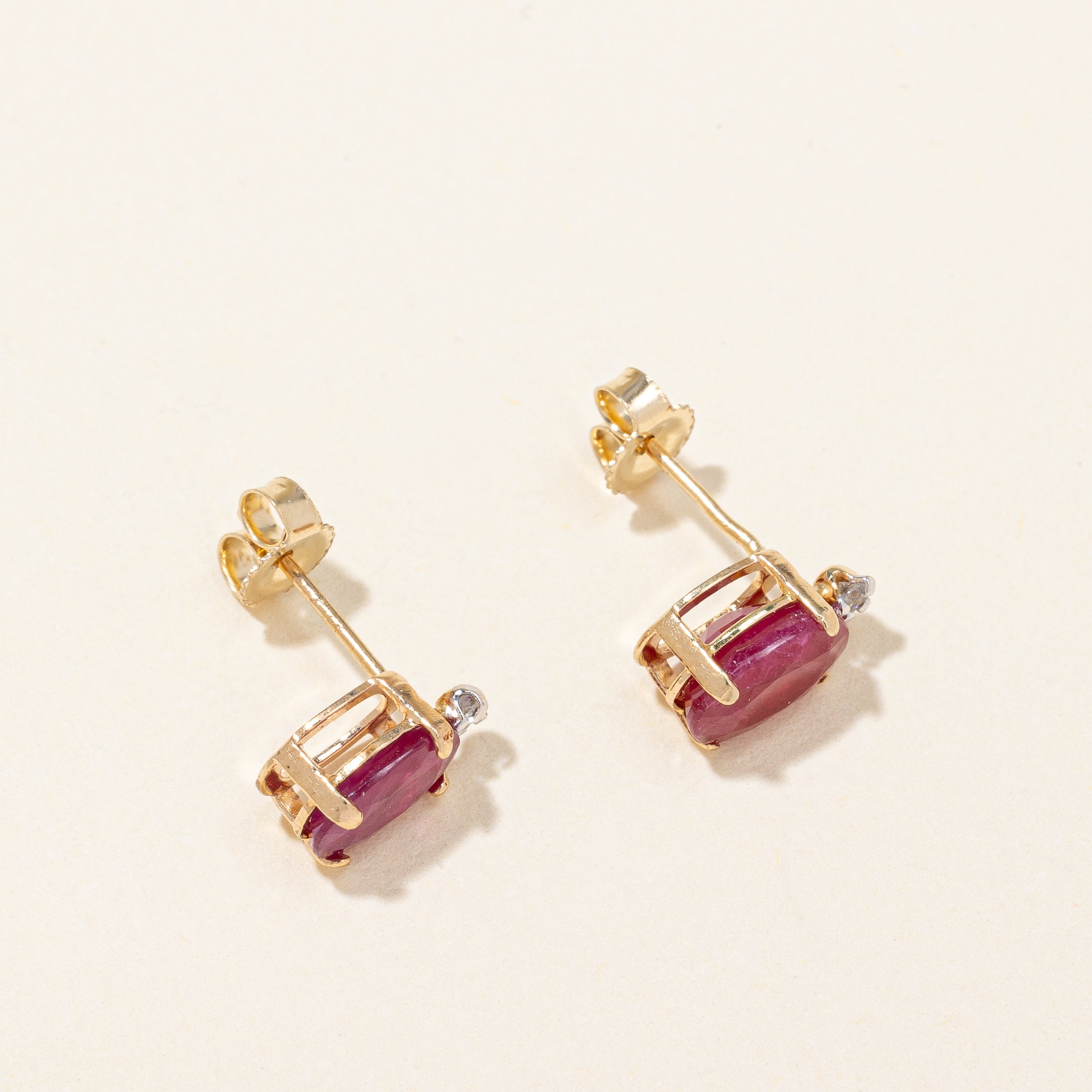 Ruby & Diamond Stud Earrings | 1.50ctw |
