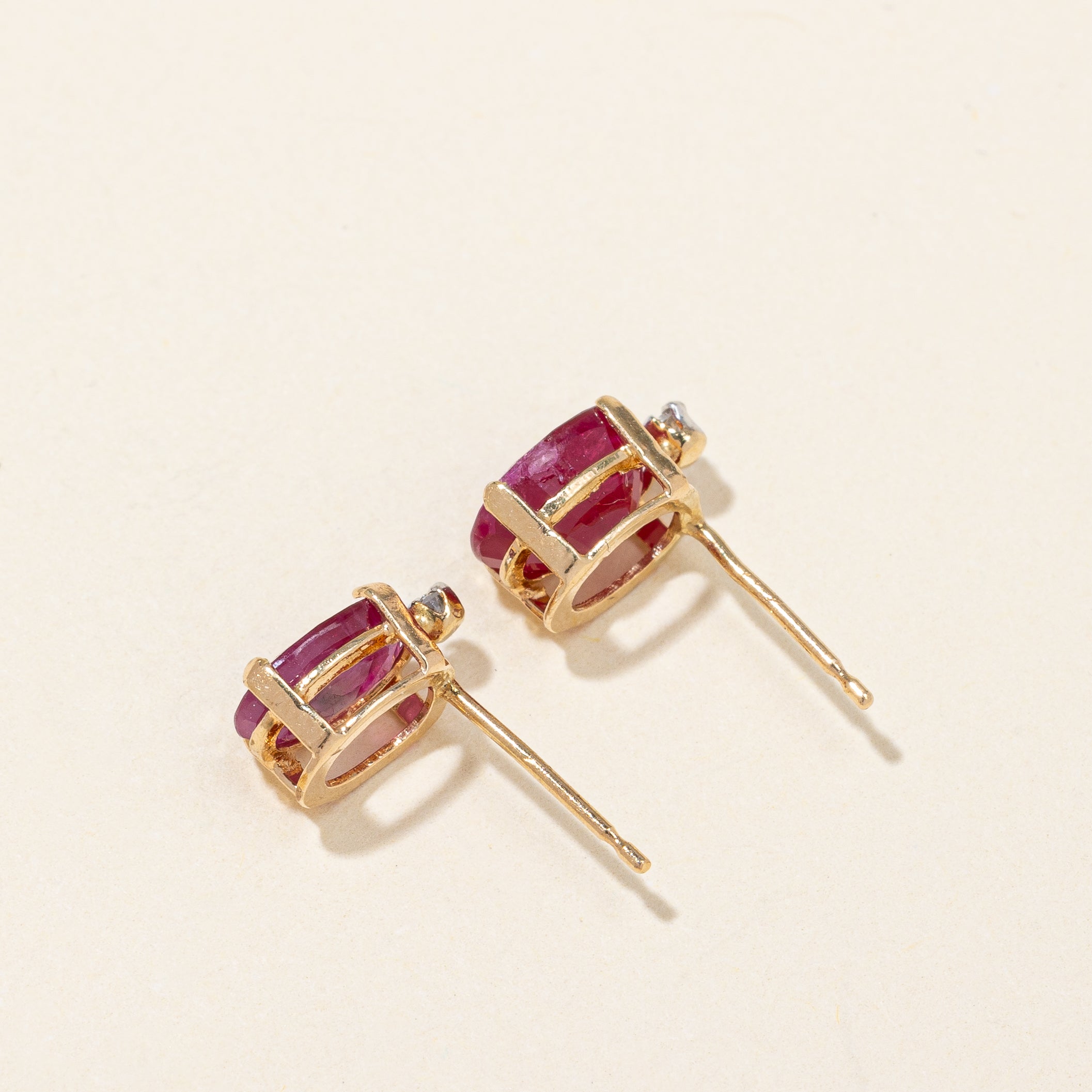 Ruby & Diamond Stud Earrings | 1.50ctw |